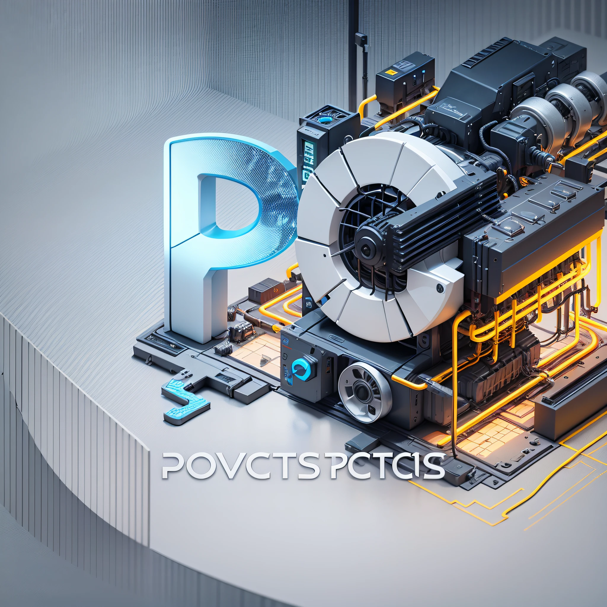 Based on the letter PC, LOGO, power industry, technology, gradient, white background, PC, simplicity, 3D --auto --s2