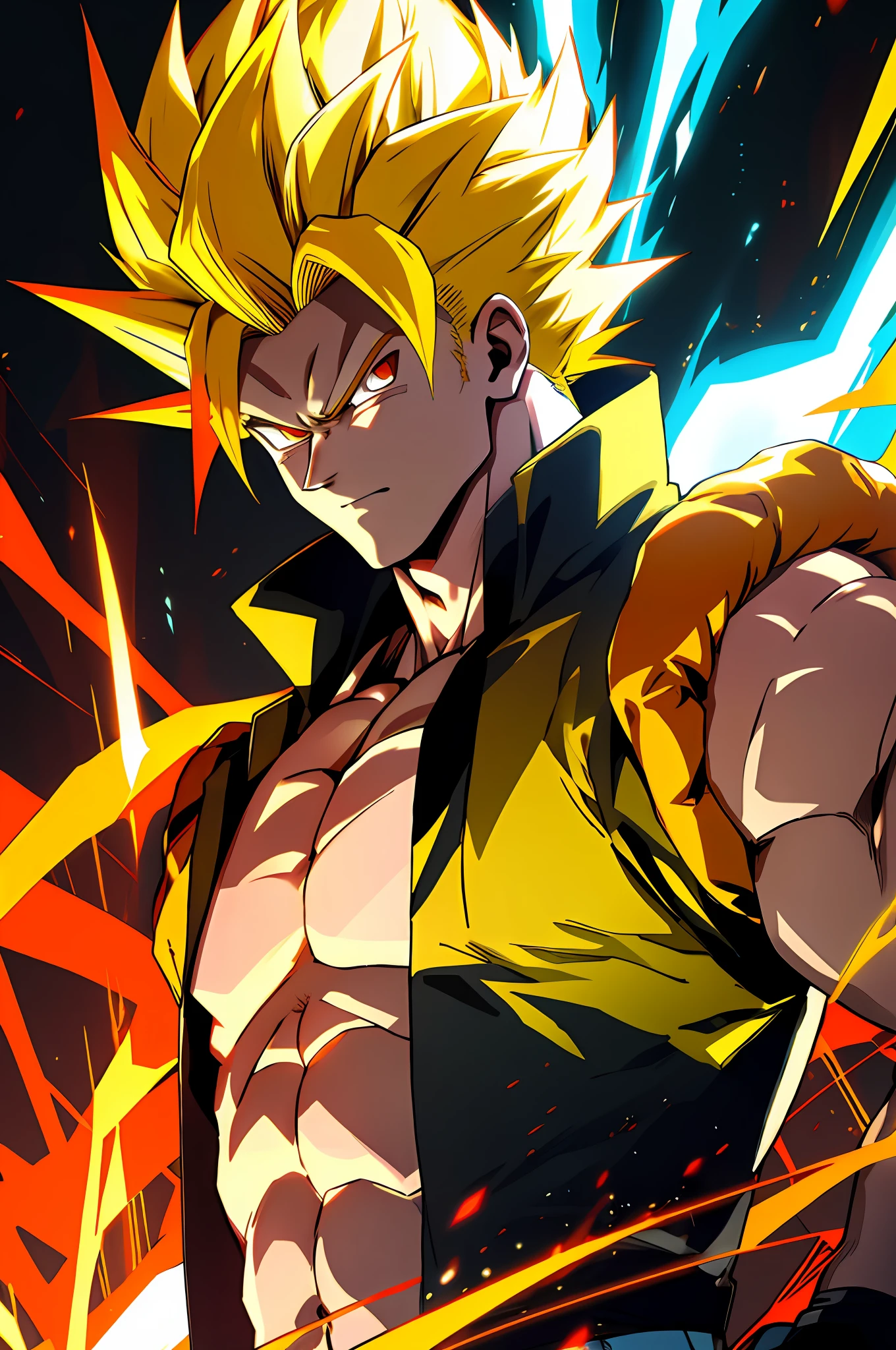 Ultra Supersayajin, diamond yellow hair and red eyes