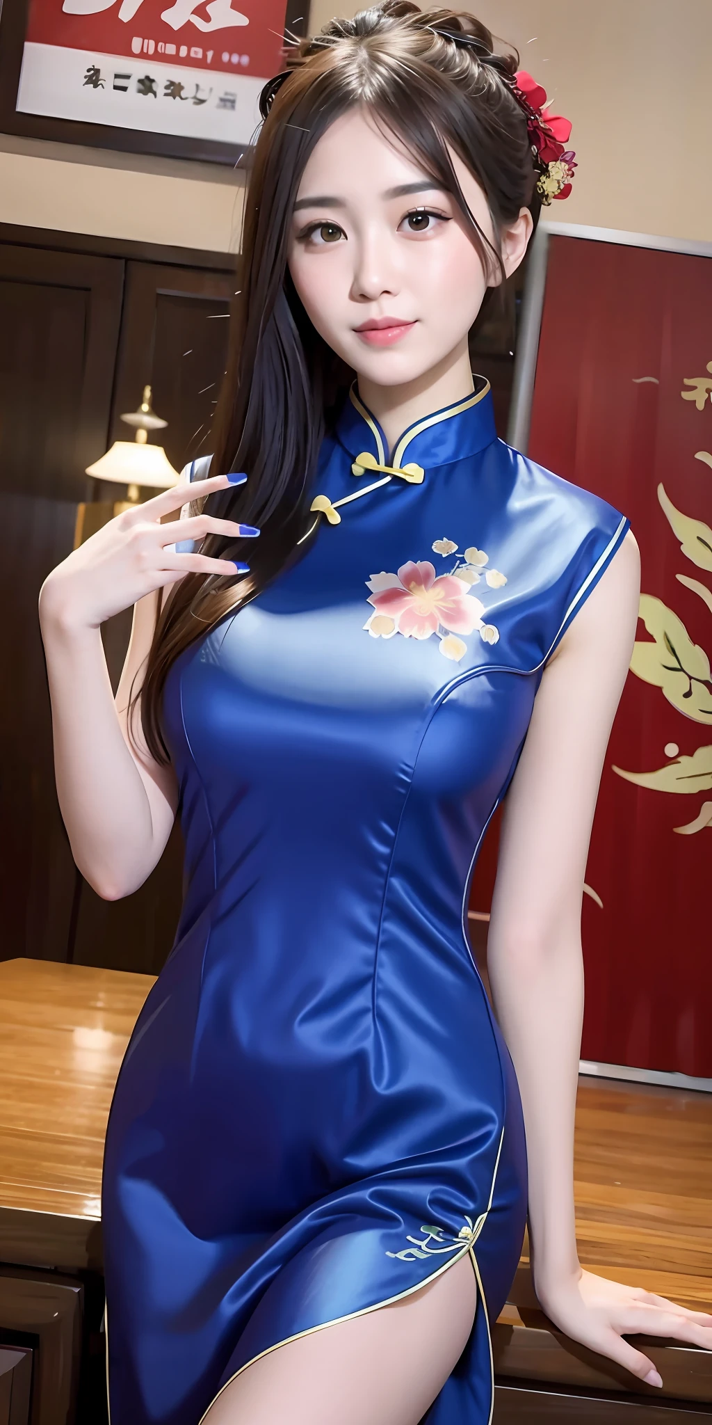 Super beautiful Chinese cheongsam beauty