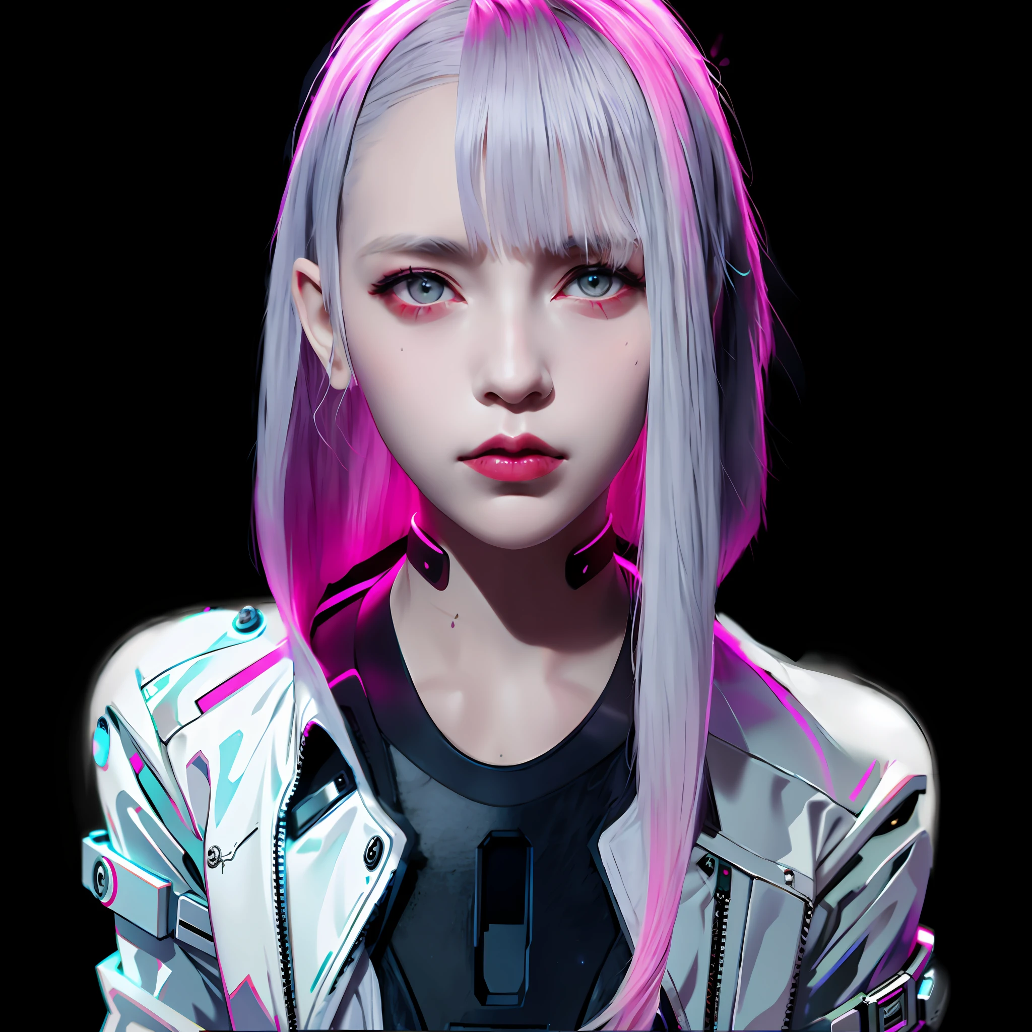 A futuristic cyberpunk style white jacket