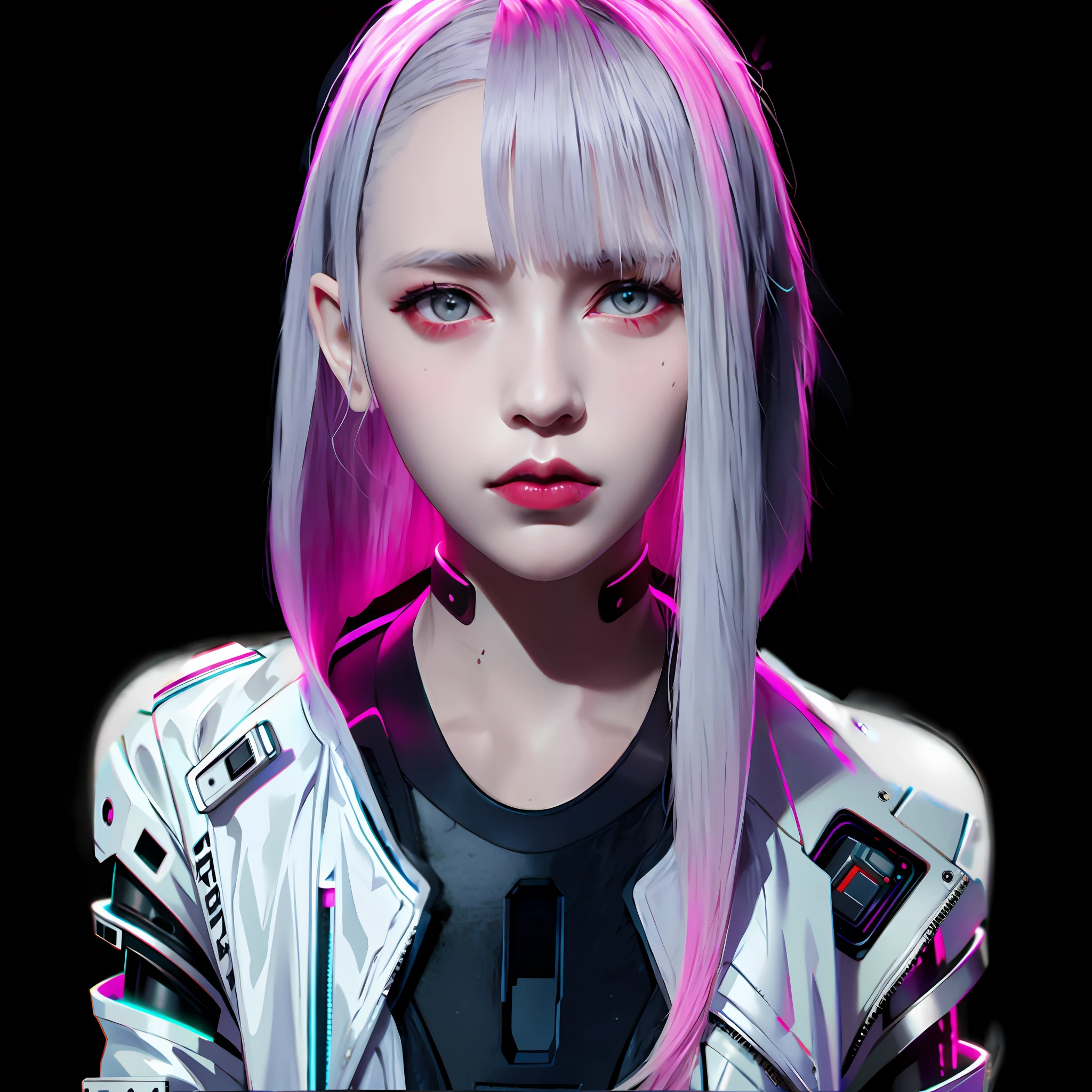 A futuristic cyberpunk style white jacket