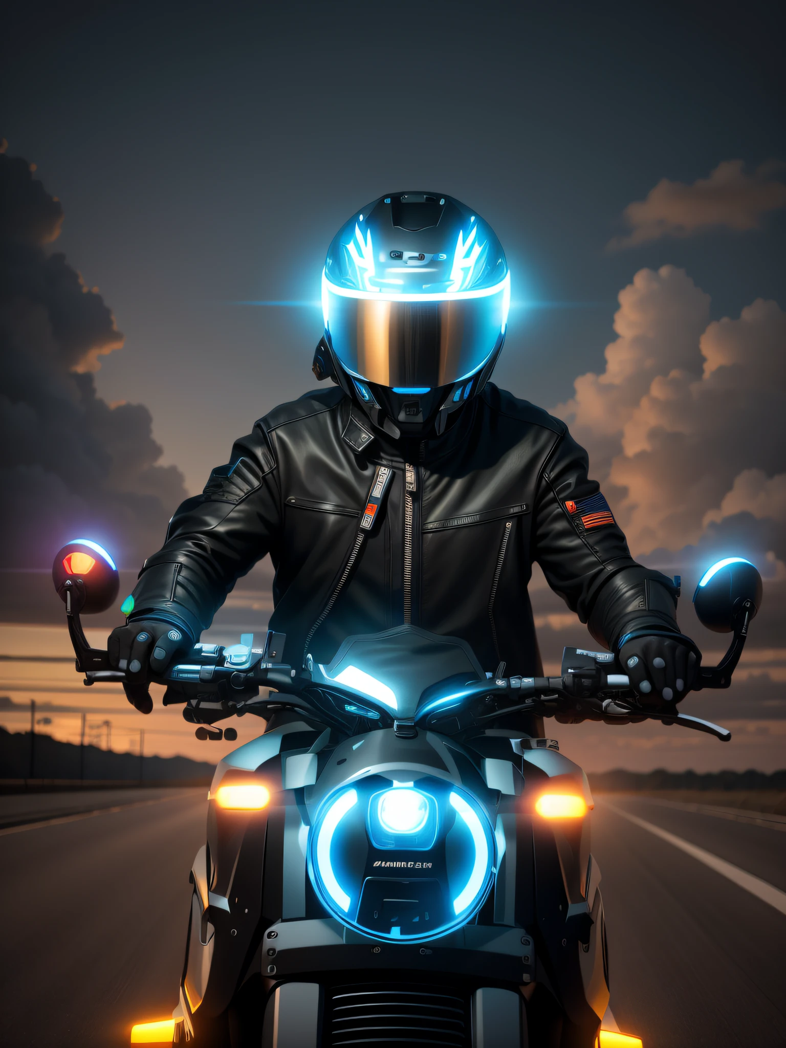 Alafeld man in helmet riding motorcycle on highway, riding motorcycle, motorcyclist, riding on road, riding futuristic motorcycle, motorcycle, riding motorcycle, sitting on cyberpunk motorcycle, sitting on motorcycle, helmet glowing eyes, LED visor helmet, avatar image, 2 0 2 2 photo, helmet with led light 4k, high quality