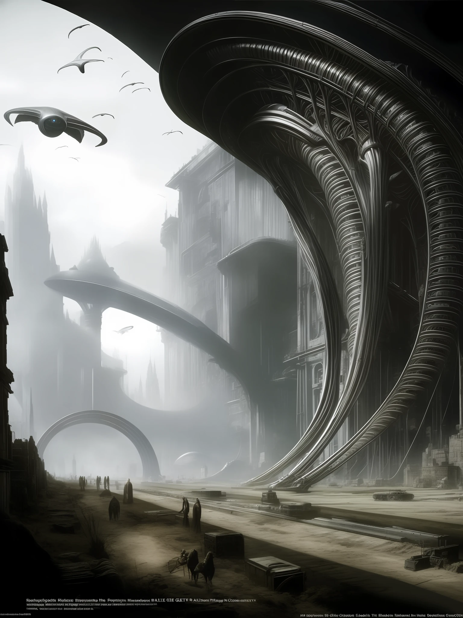 H.R. Giger concept-art for Alien, various illustrations