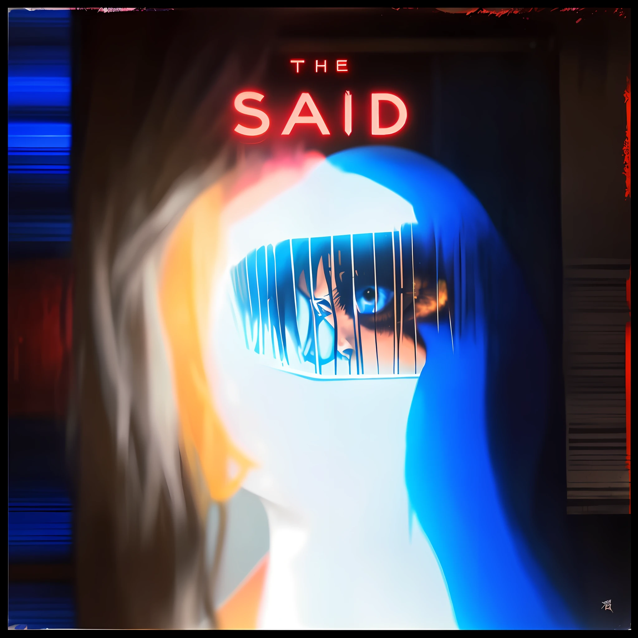 there's a poster of a man a woman in a cage with a screaming demon, sad, the (empty, sao, by Shaddy Safadi, cover art, official fanart, official poster, the bad, cover of a new video game, saw, I said, promotional poster, intricate heterochromatic sad, the void, , 😭🤮 💔 paid art art name THE SAID
