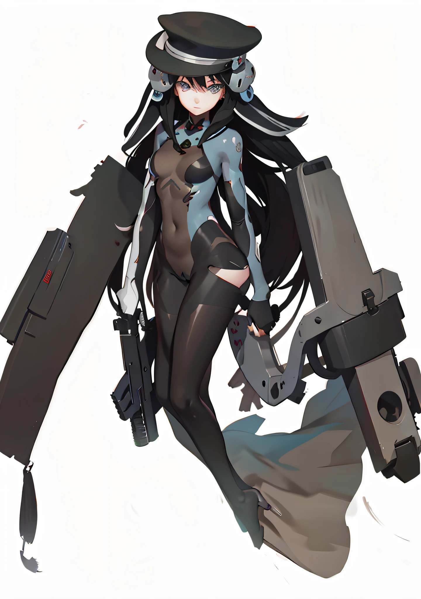 Anime characters with guns, beautiful girls, full body standing paintings --auto --s2