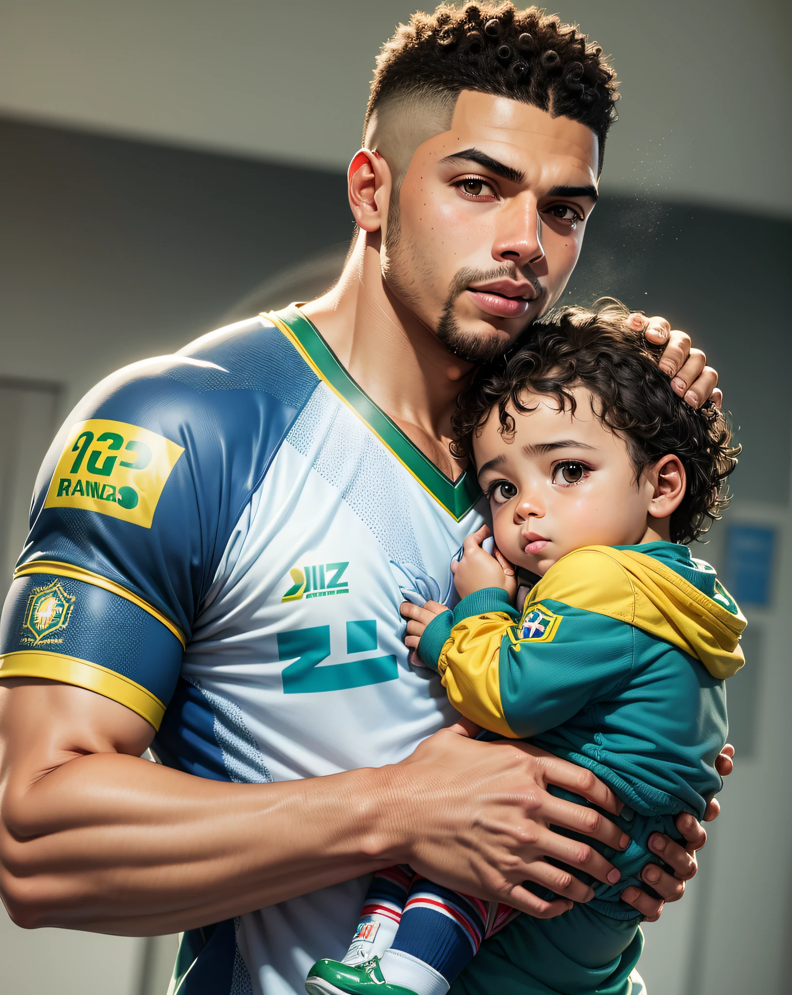 there is a man holding a  in his arms, ronaldo nazario fenomeno, ronaldo nazario, caio santos, ronaldo fenômeno, ronaldo luis nazário de lima, ronaldo luis nazário da lima, brazilian ronaldo, luis melo, david rios ferreira, dan dos santos, brasil, brazil, by Fernando Gerassi, brazilian, carmelo blandino --auto --s2