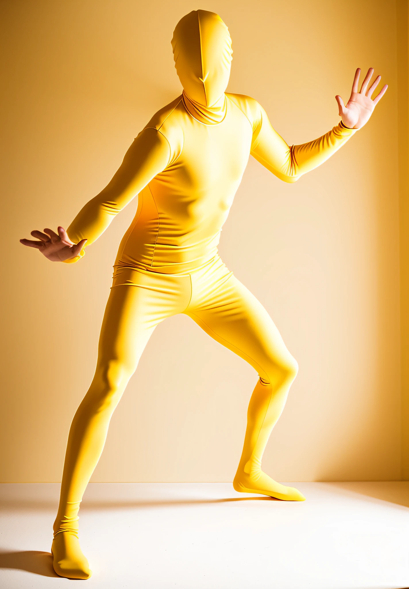 Yellow Zentai suit, yellow full-body tights