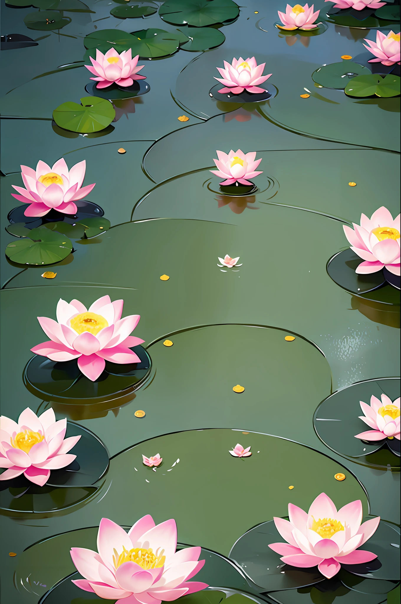Lotus Pond, picture ratio 9:16, HD, 8K