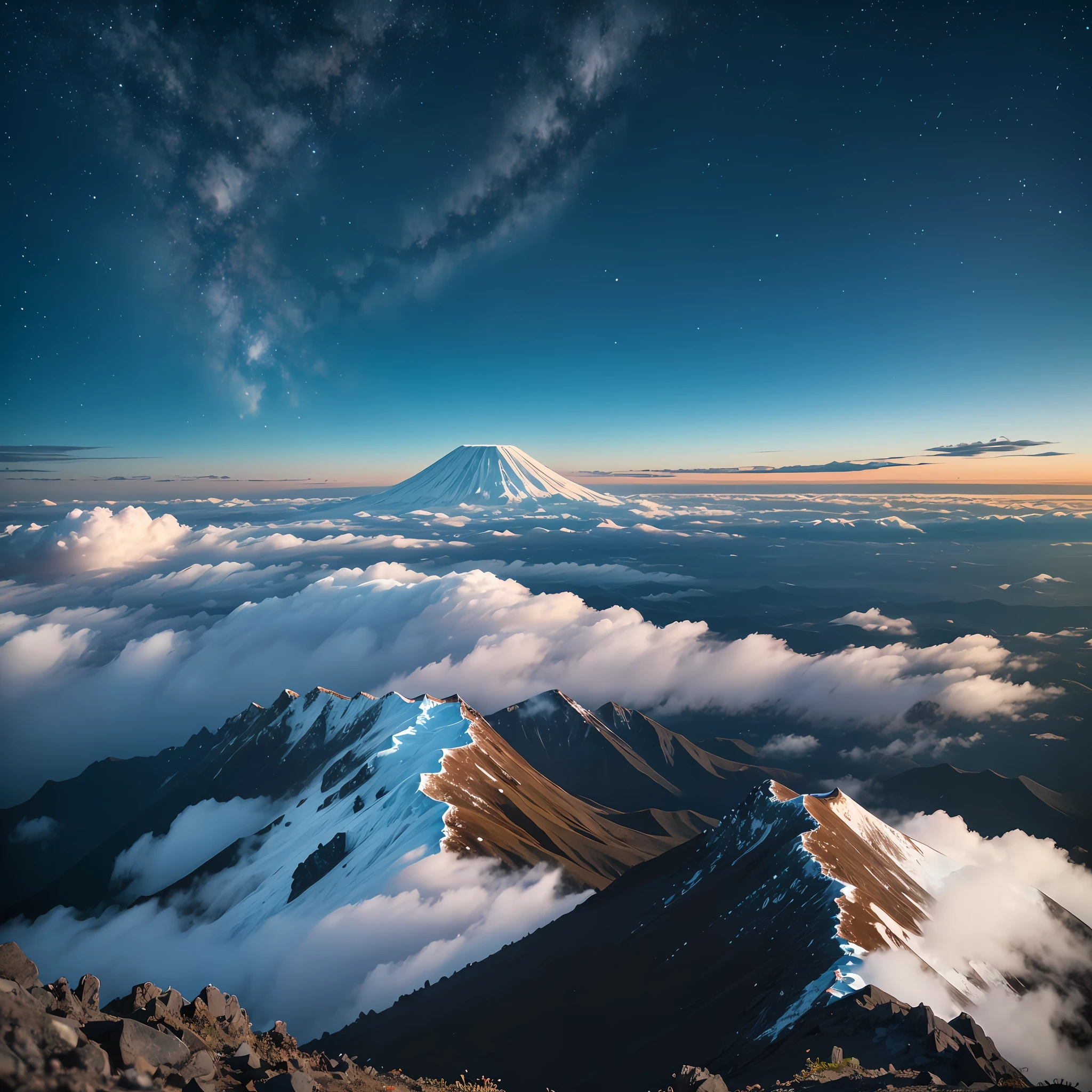 8K realistic, high resolution, natural photography from the top of Mount Semeru Indonesia, photo using the iPhone 14 camera, evening time --auto --s2