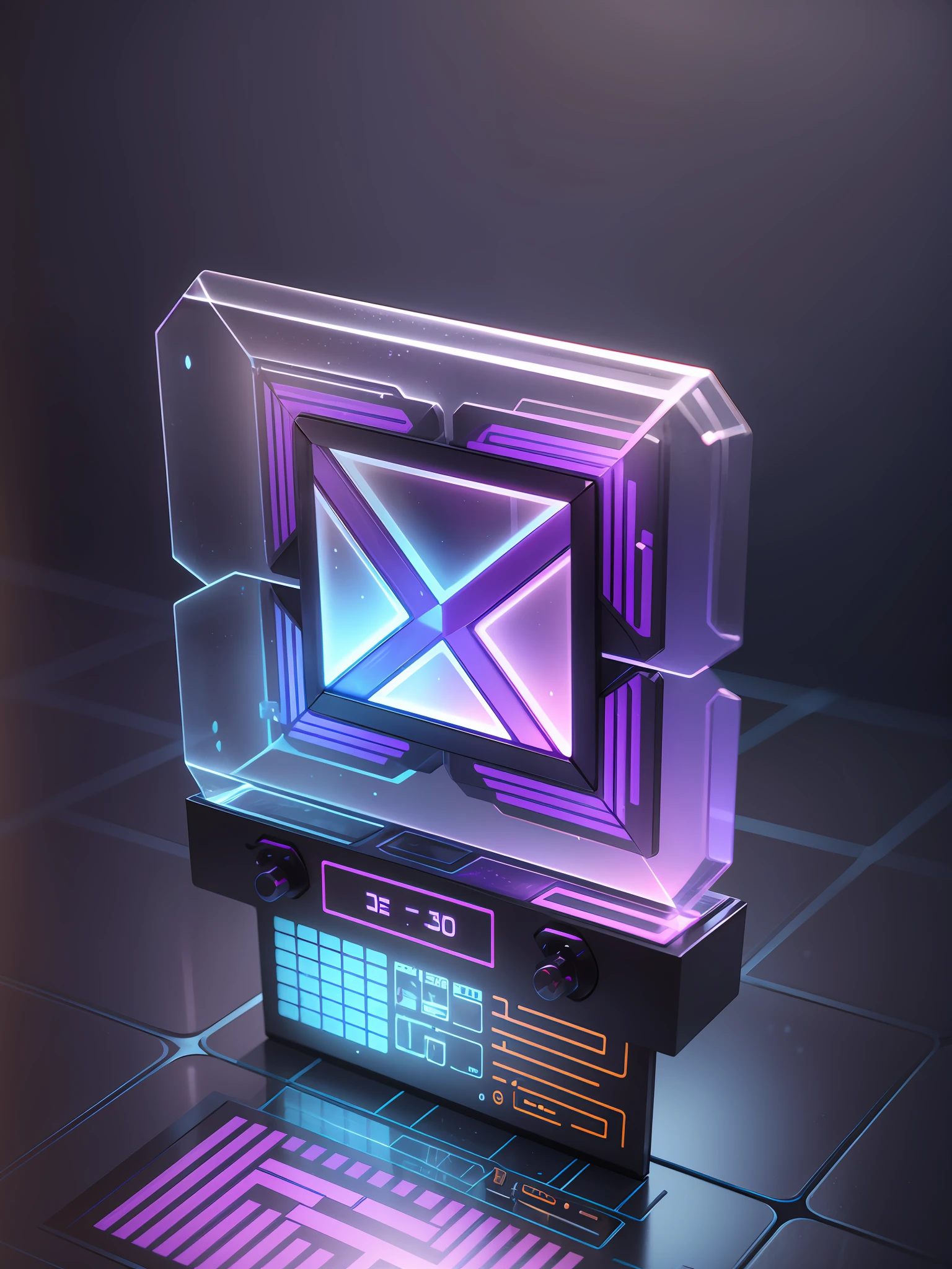 Mail icons, frosted glass texture, glossy base, isometric, translucent, purple and blue gradients, technical sense, studio lighting, pure background, 3D rendering, C4D, blender --auto --s2