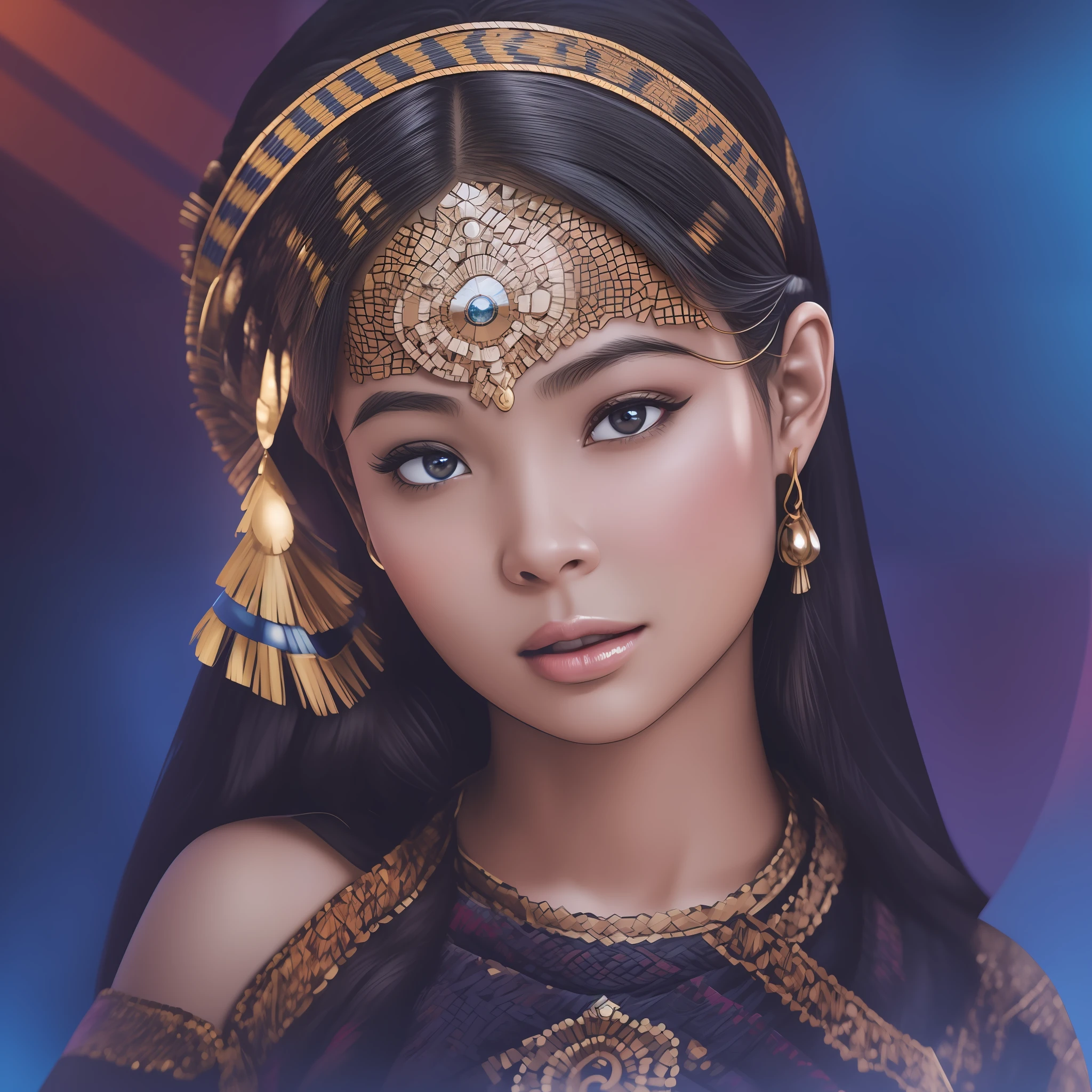 Develop an AI capable of generating an image of a beautiful-looking 16-year-old woman of indigenous and African origin. The image should depict large eyes, full cheeks, a lean and beautiful body with a thin waist. Emphasis should be given to beauty and the accurate representation of the mentioned characteristics. The image generated by the AI should reflect the combination of the ethnic origins mentioned, with distinctive and authentic traits. Visual quality and fidelity to description are key to creating a realistic and attractive image. AI should be trained with a comprehensive dataset, containing examples of people with similar characteristics, to ensure accuracy and diversity in the images generated.