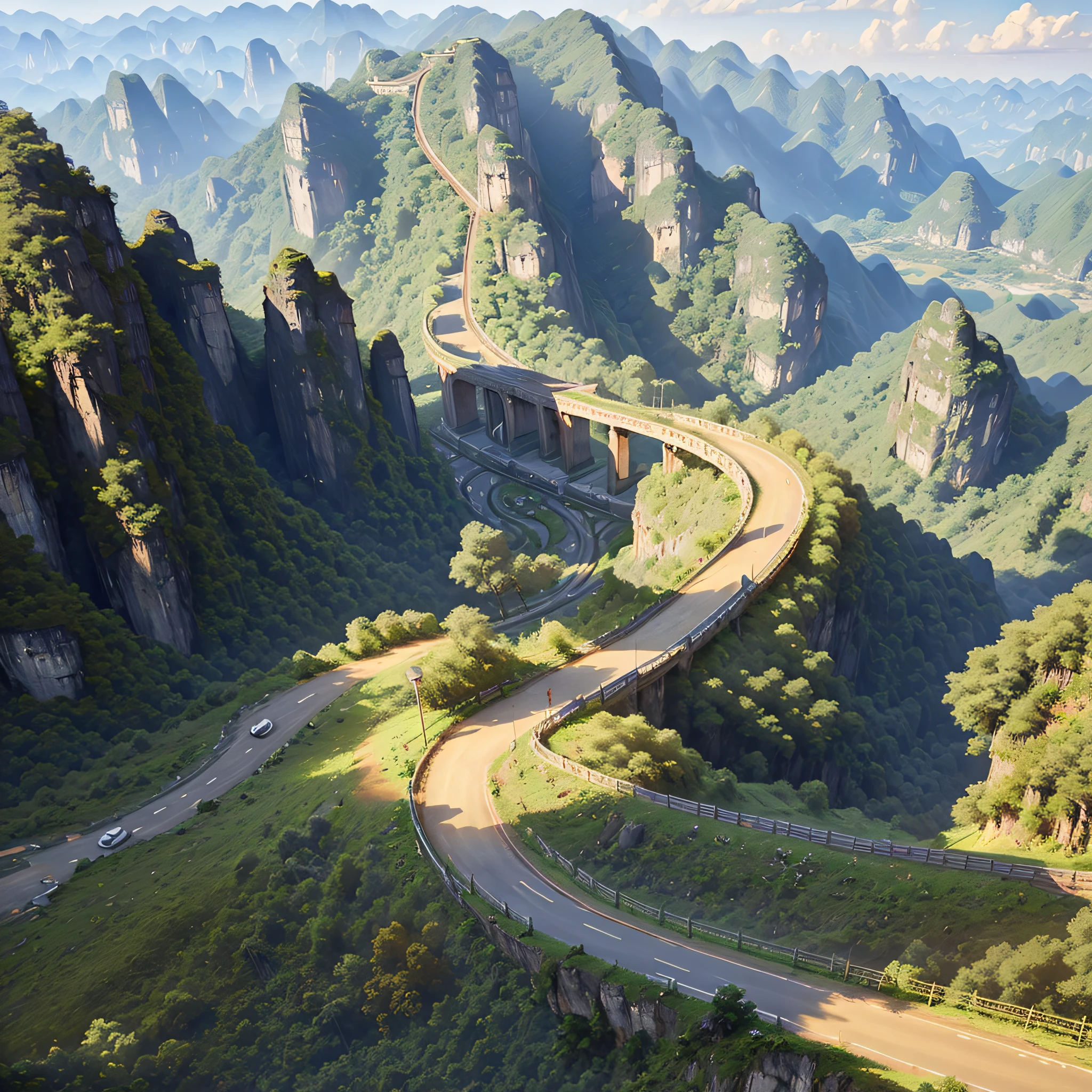 Guangxi's winding mountain road --auto --s2