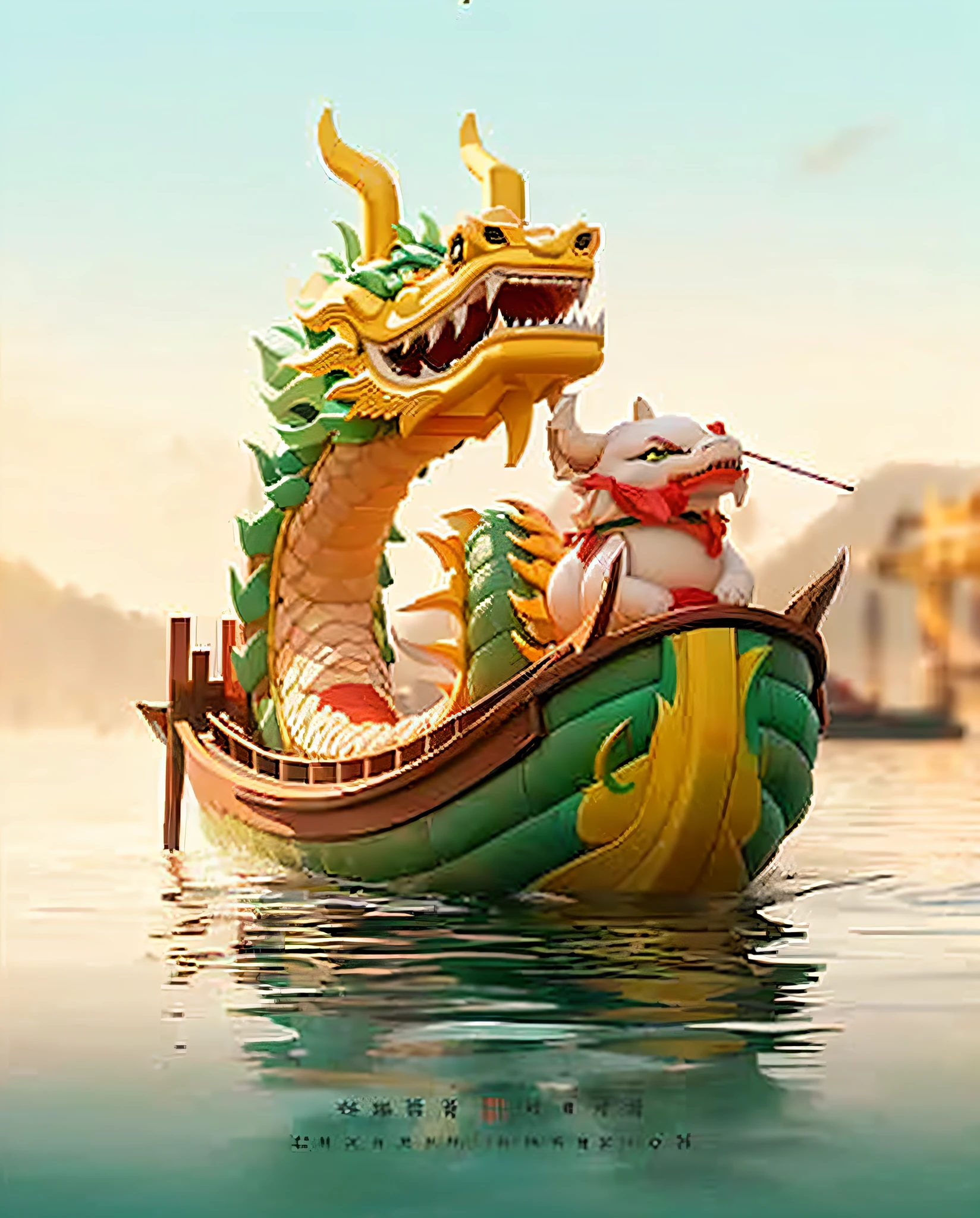 There is a dragon boat, fantasy. Gondola Boat, Shenlong and CG Society - W 1 0 2 4 - N 8 - I, Floating Chinese Irony, Trends in CGsociety, Chinese Dragon Concept Art, Fat Dragon and Knight, CGsociety and Weathering Bell, CGhSociety) --auto --s2