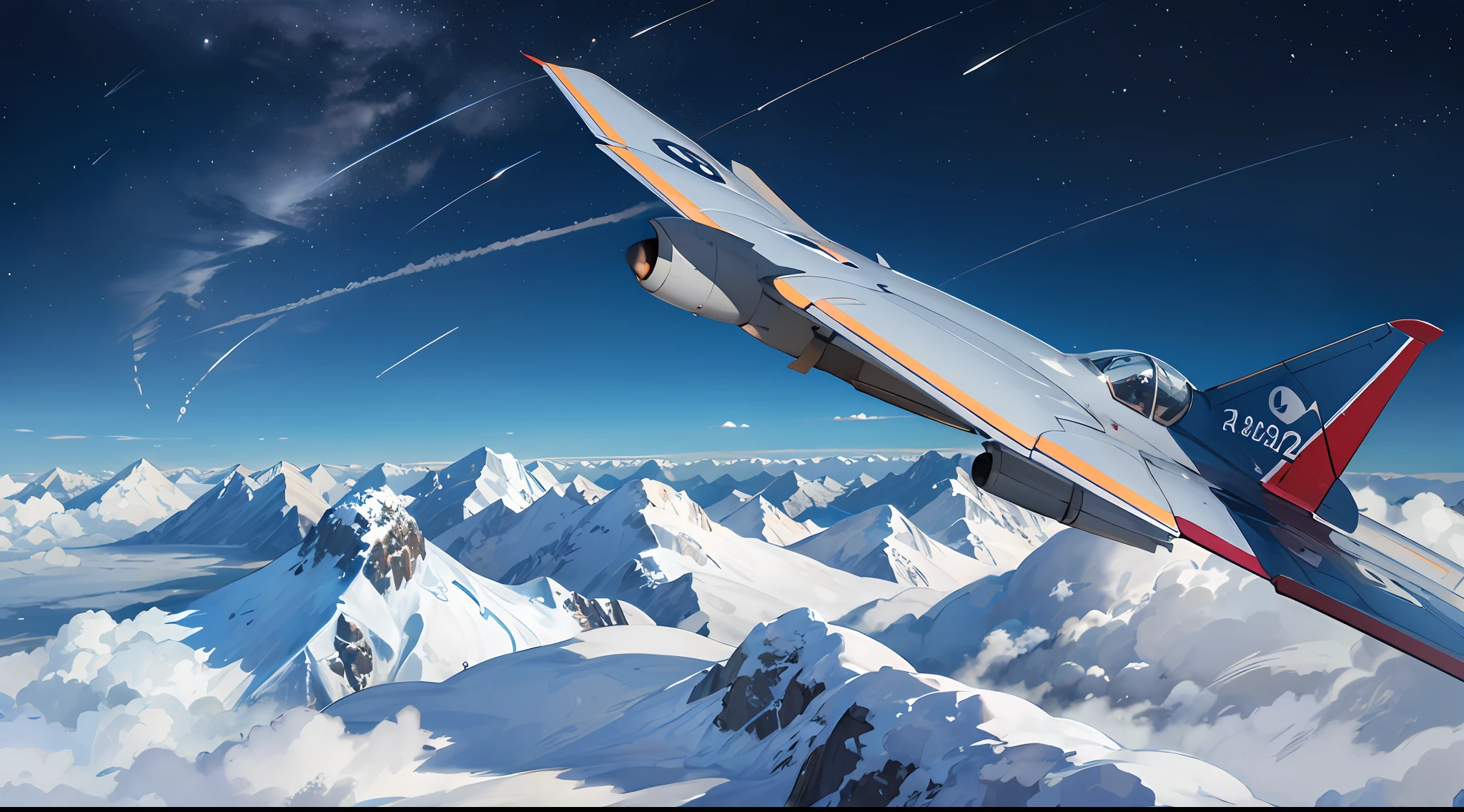plane crashing in the Andes mountains, heavy snowfall, night --auto --s2