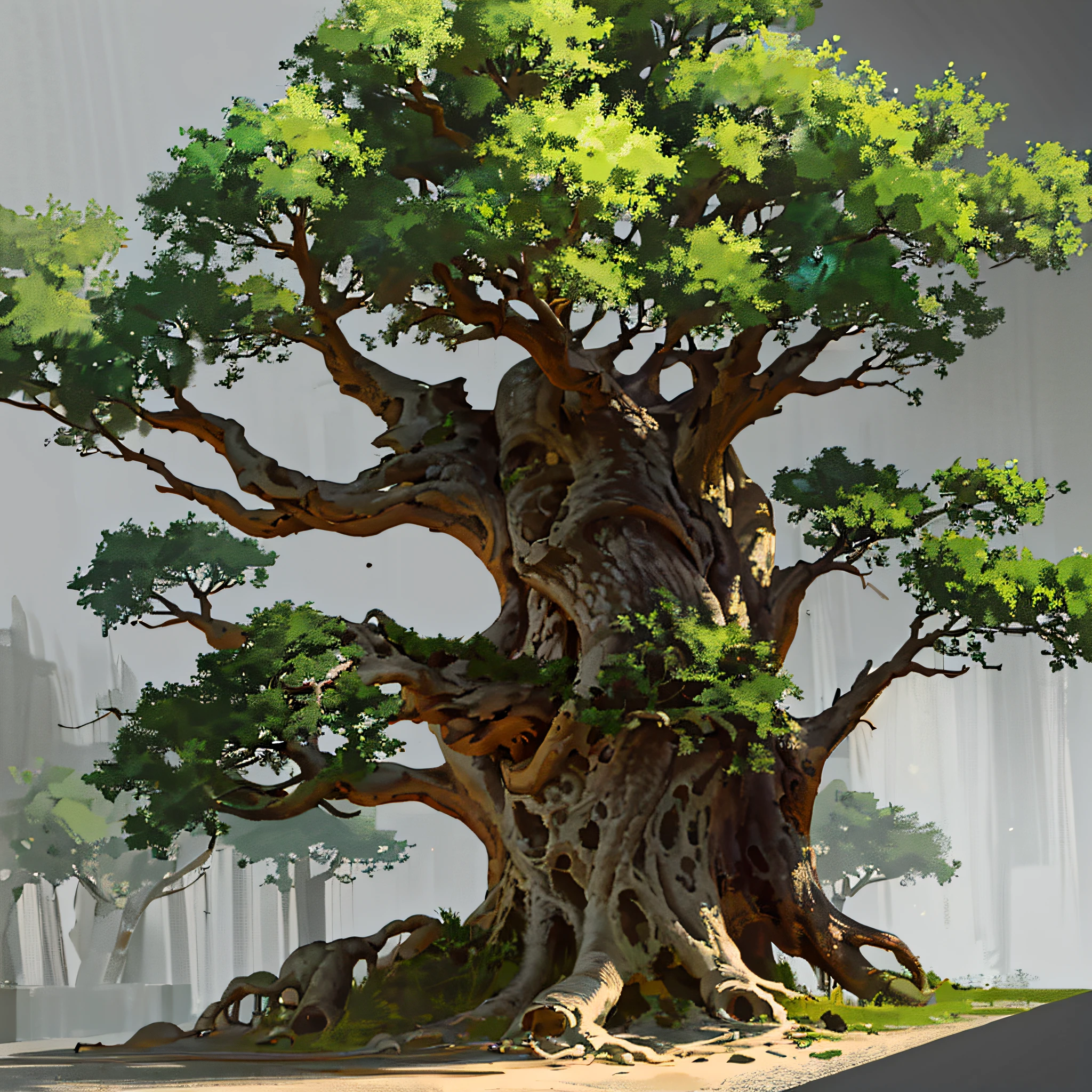 ((best quality)),single tree,complete,comfortable,reasonable structure,shock,high detail,abundant,8k,green,tree,Reasonable light and dark relationship,concept art,high detail,distinct,