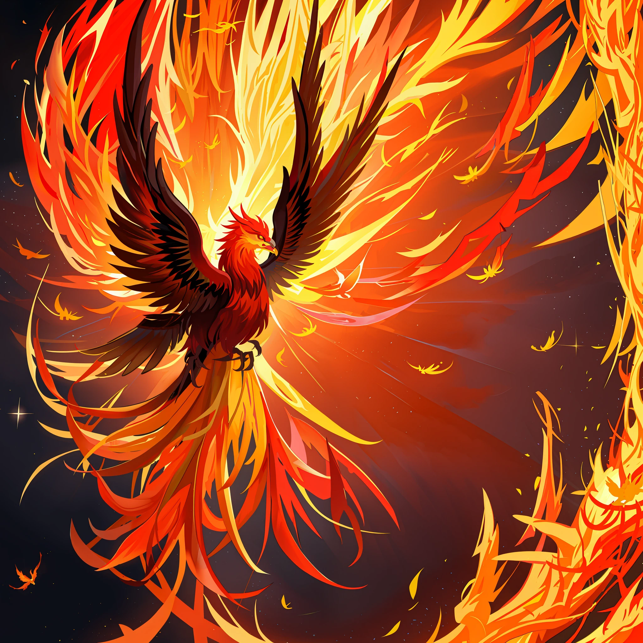 there is a bird that is flying in the air with fire, phoenix in fire, ''wallpaper of a phoenix resting, ''wallpaper of a phoenix, fiery bird, artwork of a phoenix, phoenix rising from the ashes, phoenix-inspired, marco the phoenix, phoenix rising, with fiery golden wings of flame, fire type, phoenix dragon, phoenix, flying scarlet phoenix