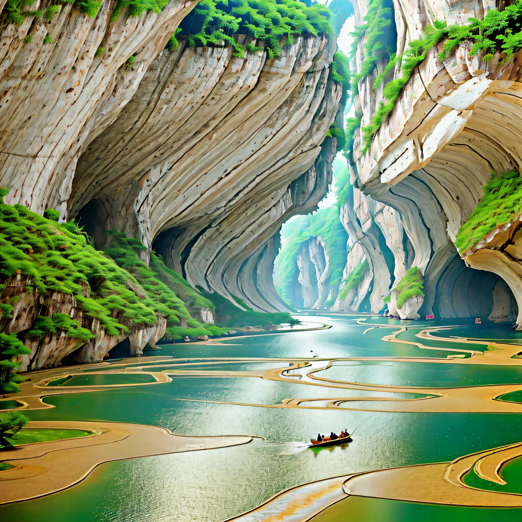 Guangxi peculiar karst landforms, caves, underground dark rivers --auto --s2