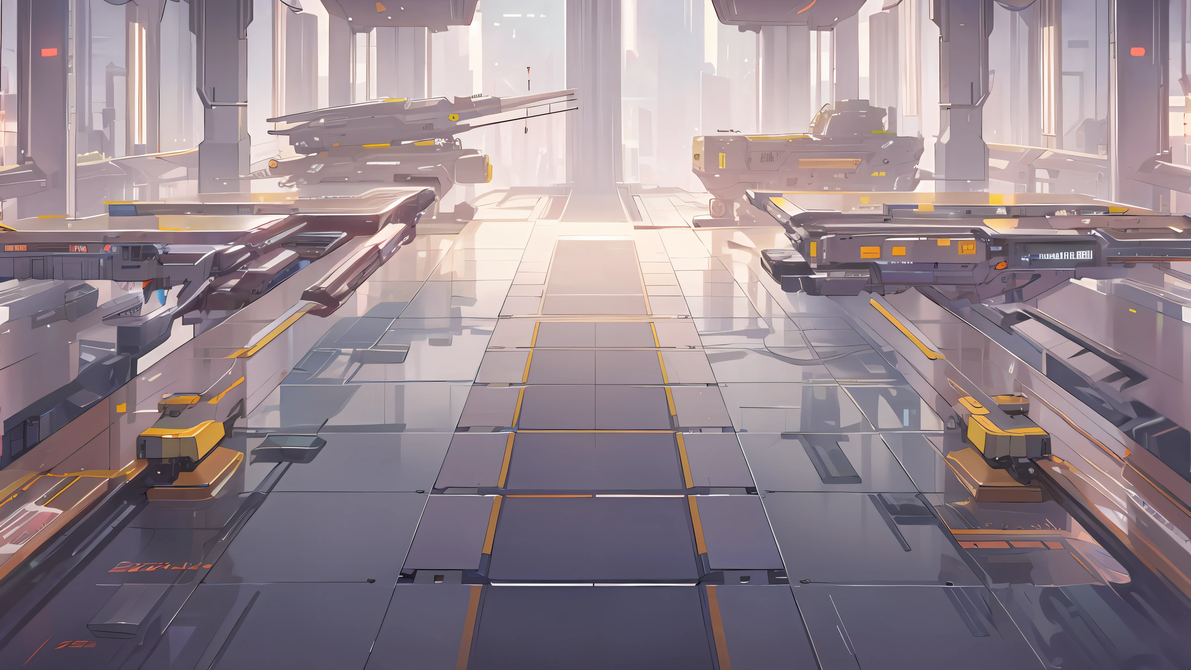 Cyberpunk, interior sci-fi scene, full of technology, mechanical, modern, detailed, glass, HD,