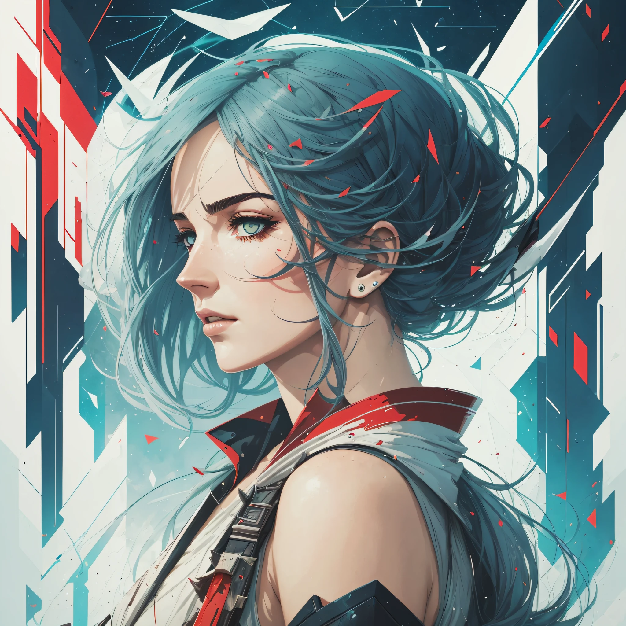 Conrad Roset Extreme Close-Up Shot of (Spellblade:1.3) from Phase Shift, Abandoned Space Station, Inspiring, Geometric, Masterpiece, Trend in Artstation, Vintage --auto --s2