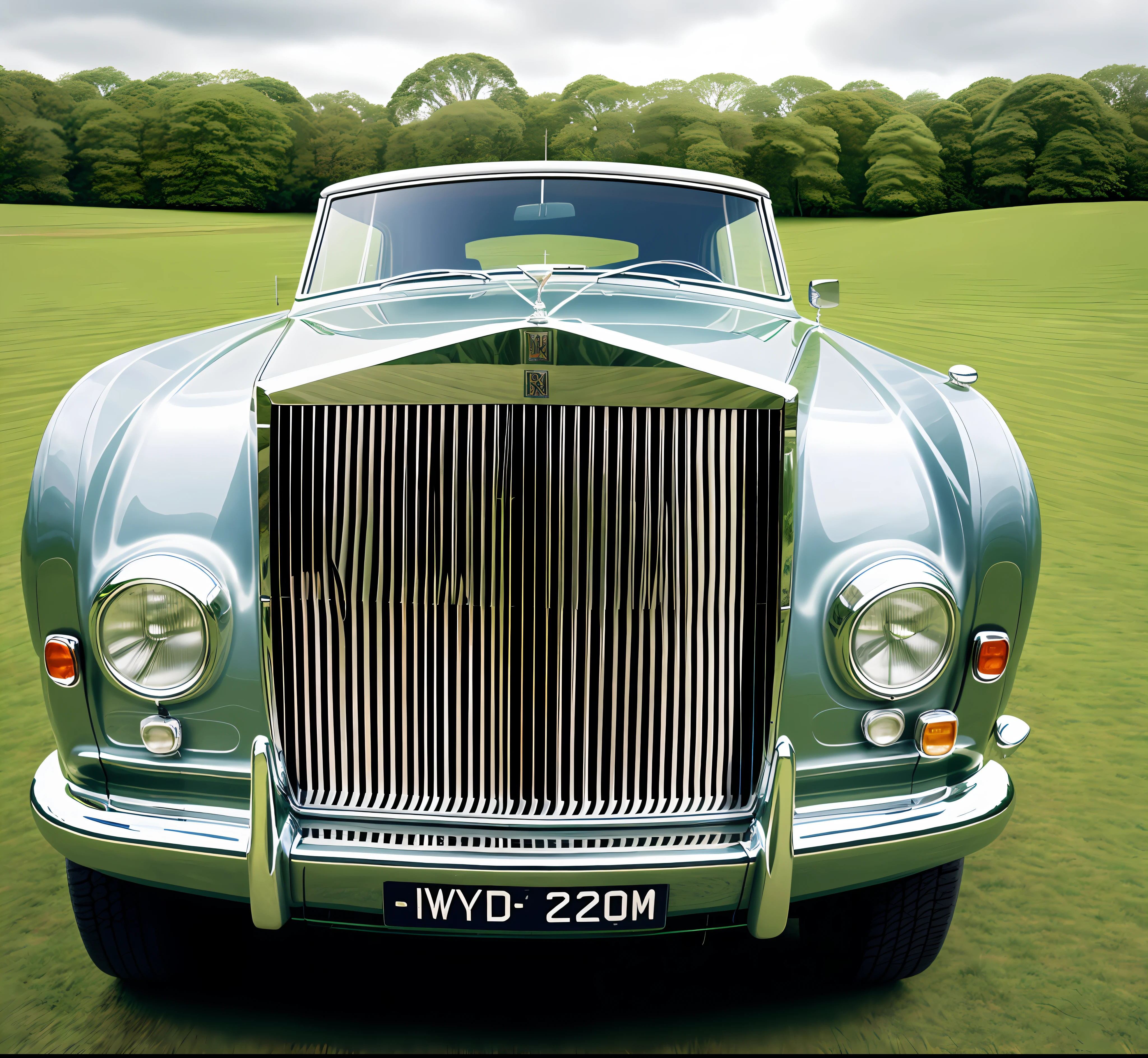 outdoors, sky1967 rolls-royce silver shadow – a classic jacquard illustration for a new book, vehicle focus, ground vehicle, motor vehicle, car, no humans,