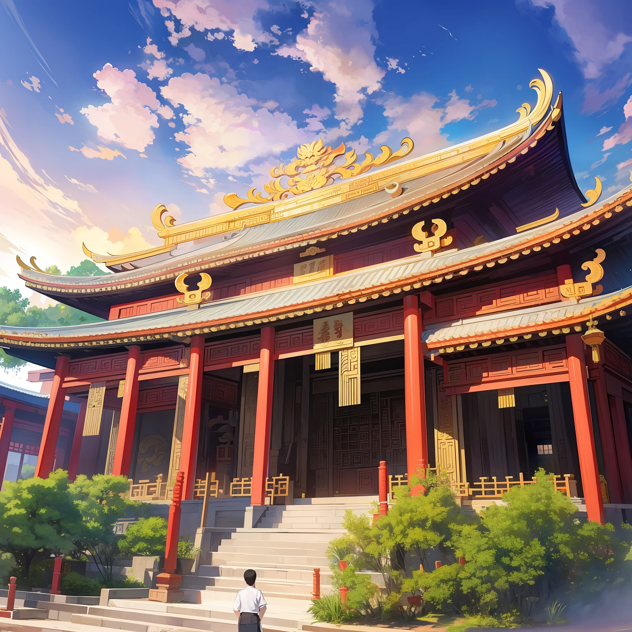 It is called Tiangang Temple. It is the strongest power possessed by the Qingyue Female Emperor and is known as the supreme existence above Vientiane. The sight here is indescribable, and the huge buildings are unimaginable, and it seems that they can take up the entire sky.