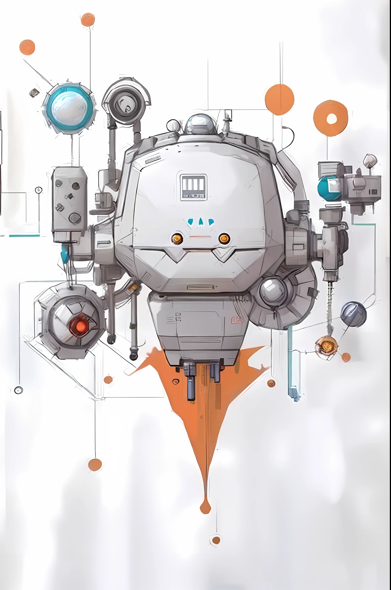 a close up of a white shirt with a robot on it, cute elaborate epic robot, beautiful robot character design, robot design, anime robotic mixed with organic, round robot, # mecha, ((robot)), robot punk futuriste geometrie, mech shaped like a manatee, mech body, alexandre ferra mecha, mecha robot details