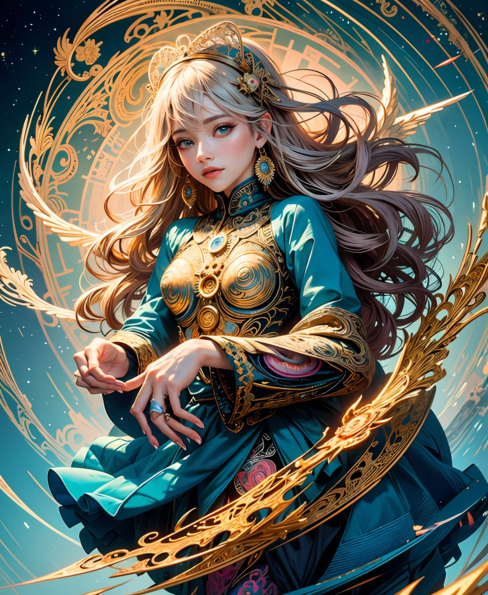 Official Art, Unity 8k Wallpaper, Ultra Detailed, Beauty and Aesthetics, High Quality, Beauty, Masterpiece, Best Quality, Female Angel (Zentangle, Mandala, Tangles, Entanglement: 0.6),