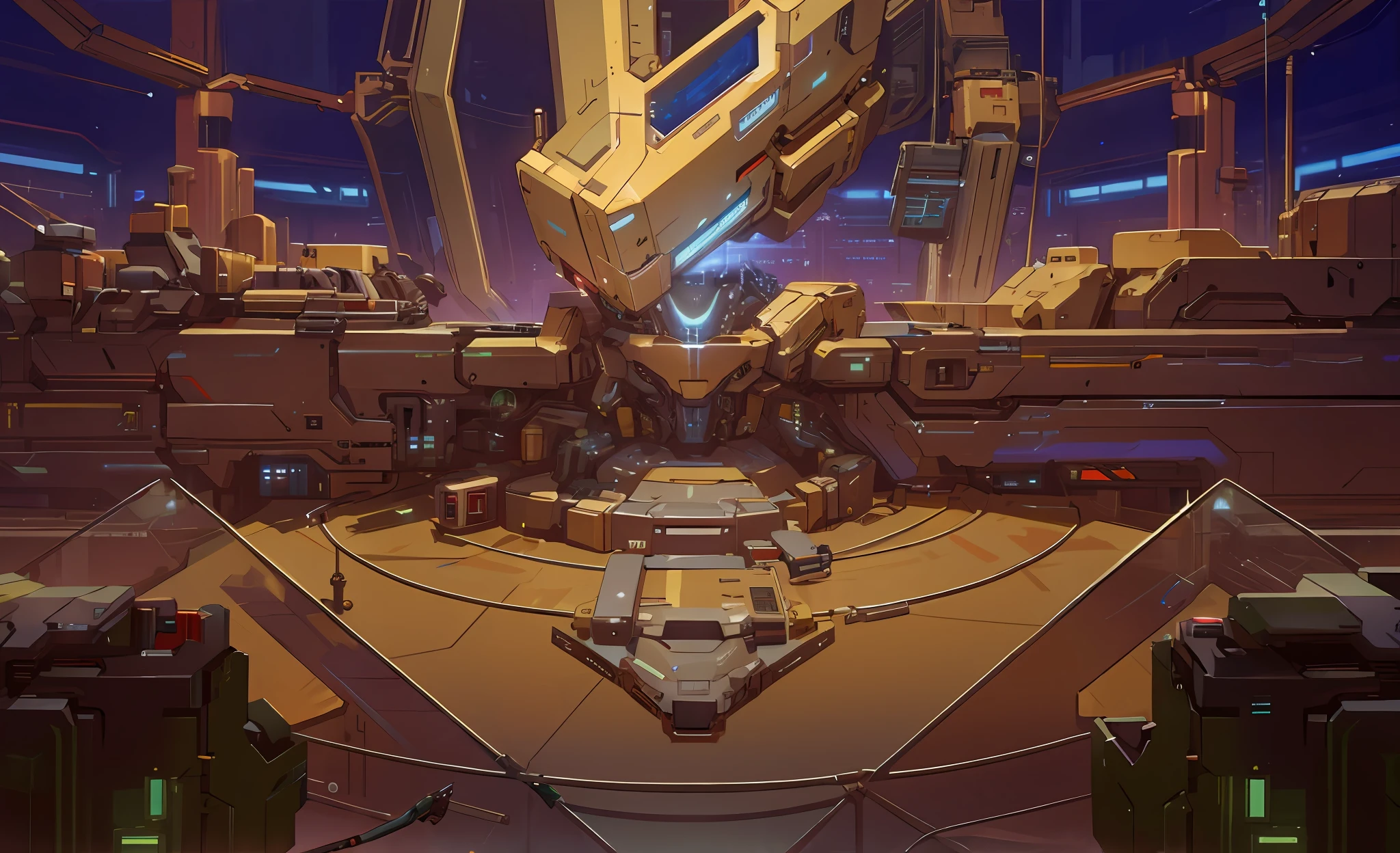 Cyberpunk, interior sci-fi scene, full of technology, mechanical, modern, detailed, glass, HD,