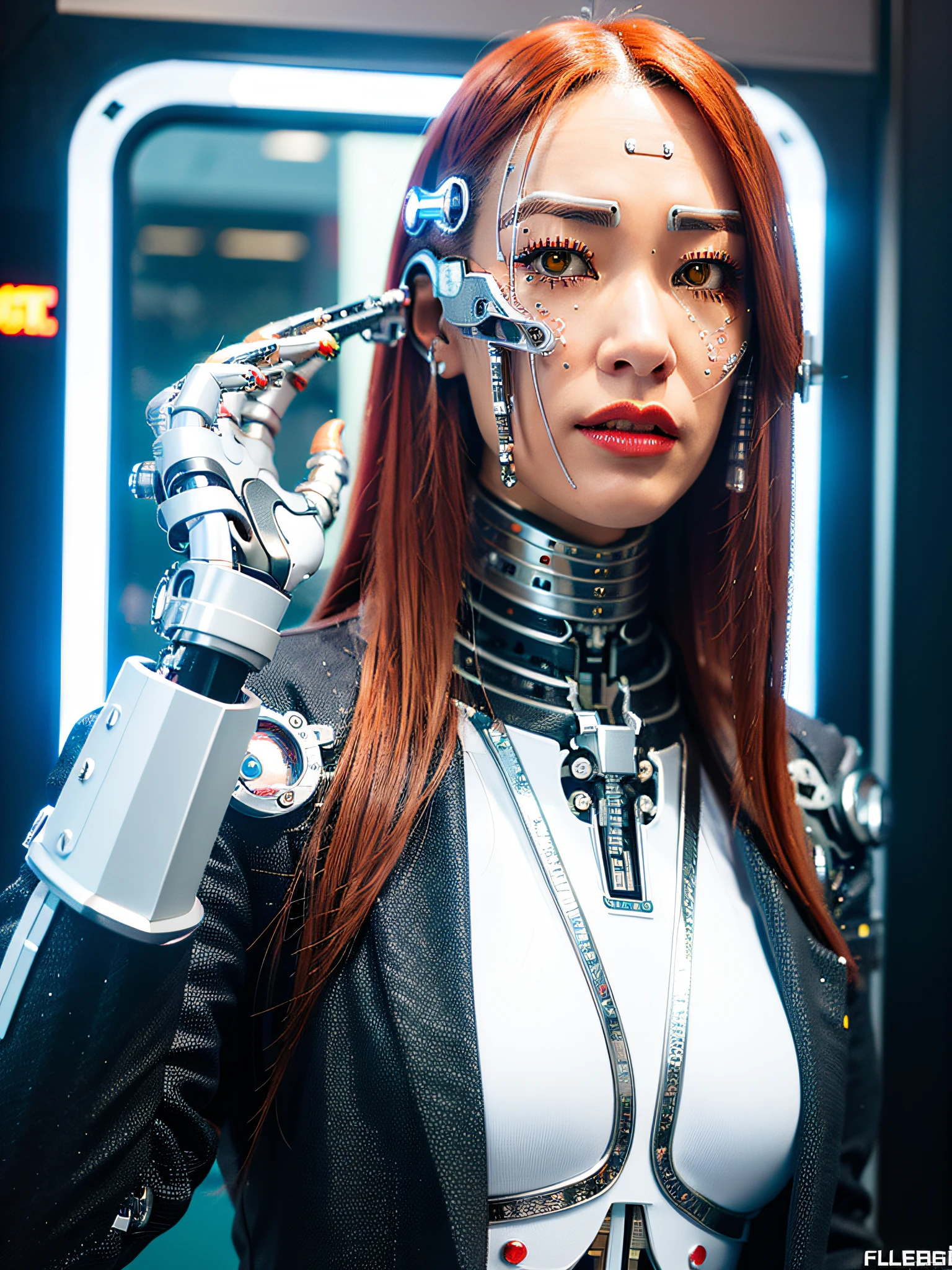 (Cyborg:1.5),, Android, (Cyberpunk:1.4), (Realism: 1.4), (Best Quality: 1.0), (Super Resolution: 1.0), 8K, RAW Photography, (Masterpiece:0.2), Ultra Detail, Alone, One, Girl, Beautiful, Cute, Cool, Helmet, Headgear, Japan Person, Pale Skin, Detail Skin, Look at the Beholder, Colossal, Protruding, Fleshy Sensation, Camel Toe, Silicone, Enamel, Terminals, Contacts, Micro Bikini, Matrix, Sheer Material, Transparent Material