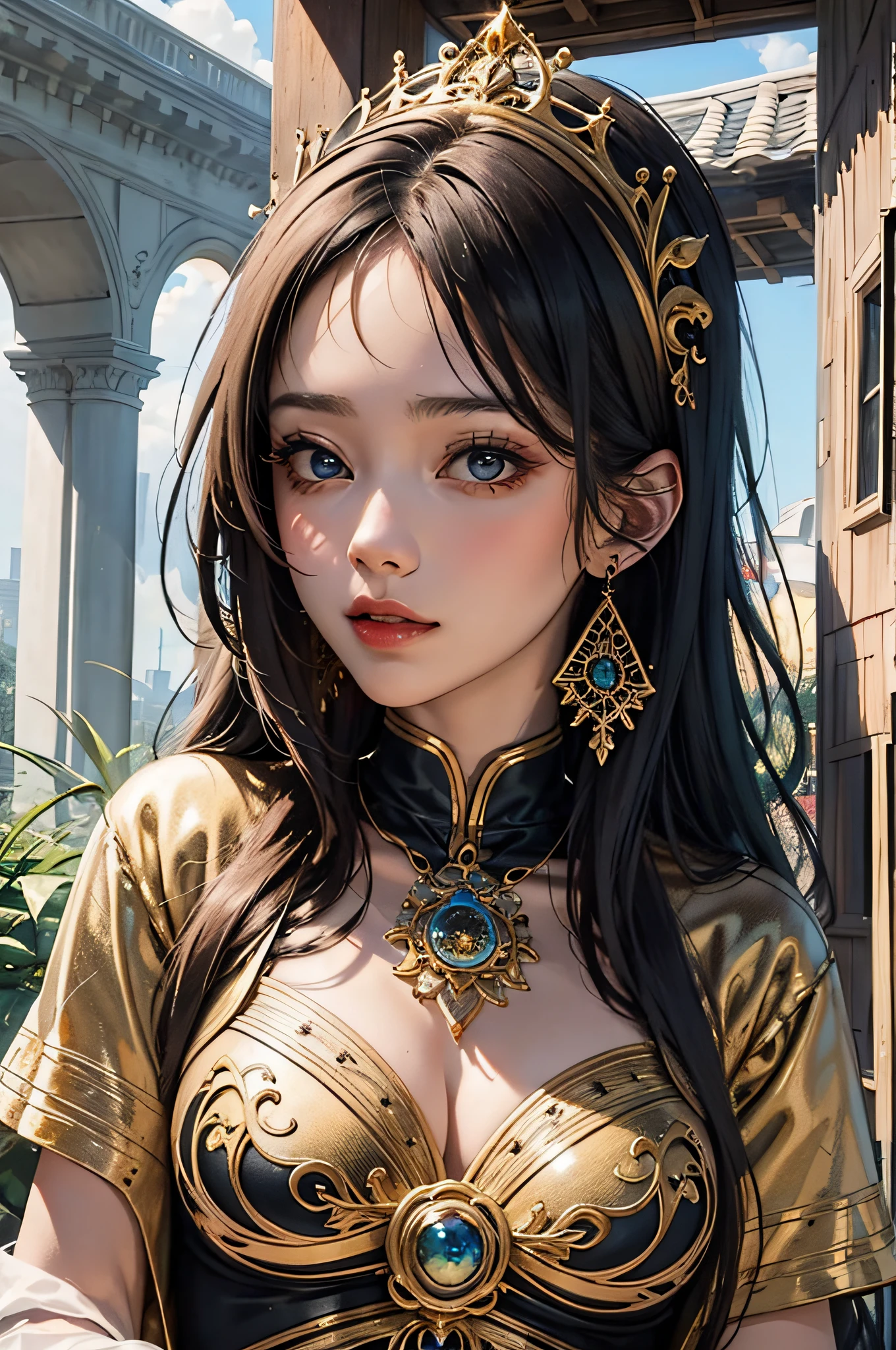 (masterpiece, top quality, best quality, official art, beautiful and aesthetic:1.2), (1girl), extreme detailed,colorful,highest detailed, official art, unity 8k wallpaper, ultra detailed, beautiful and aesthetic, beautiful, masterpiece, best quality, (zentangle, mandala, tangle, entangle) ,holy light,gold foil,gold leaf art,glitter drawing, PerfectNwsjMajic