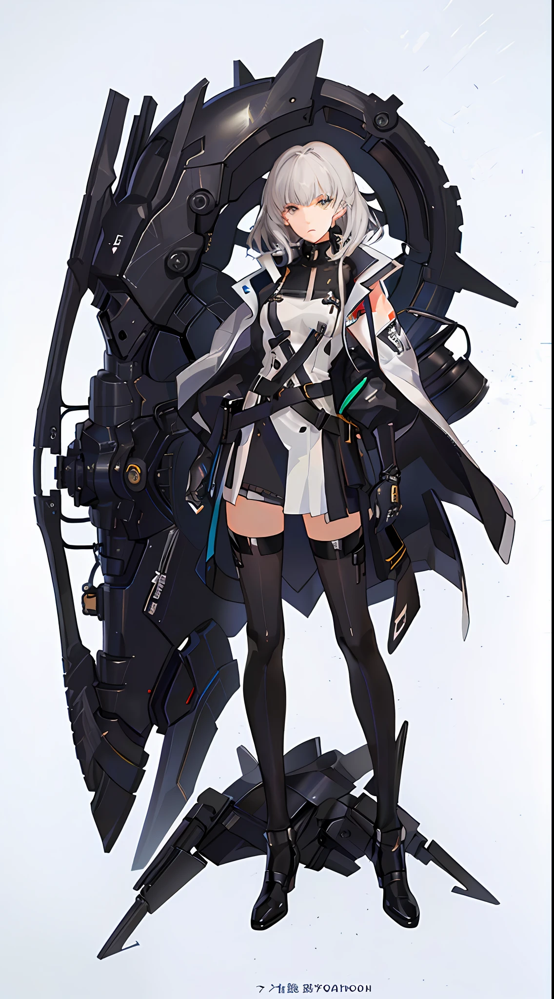 A girl, black jacket, gazing at another person, long silver hair, 8k resolution, very detailed, anatomically correct, digital painting, concept art, Shinkai Makoto style, clear picture