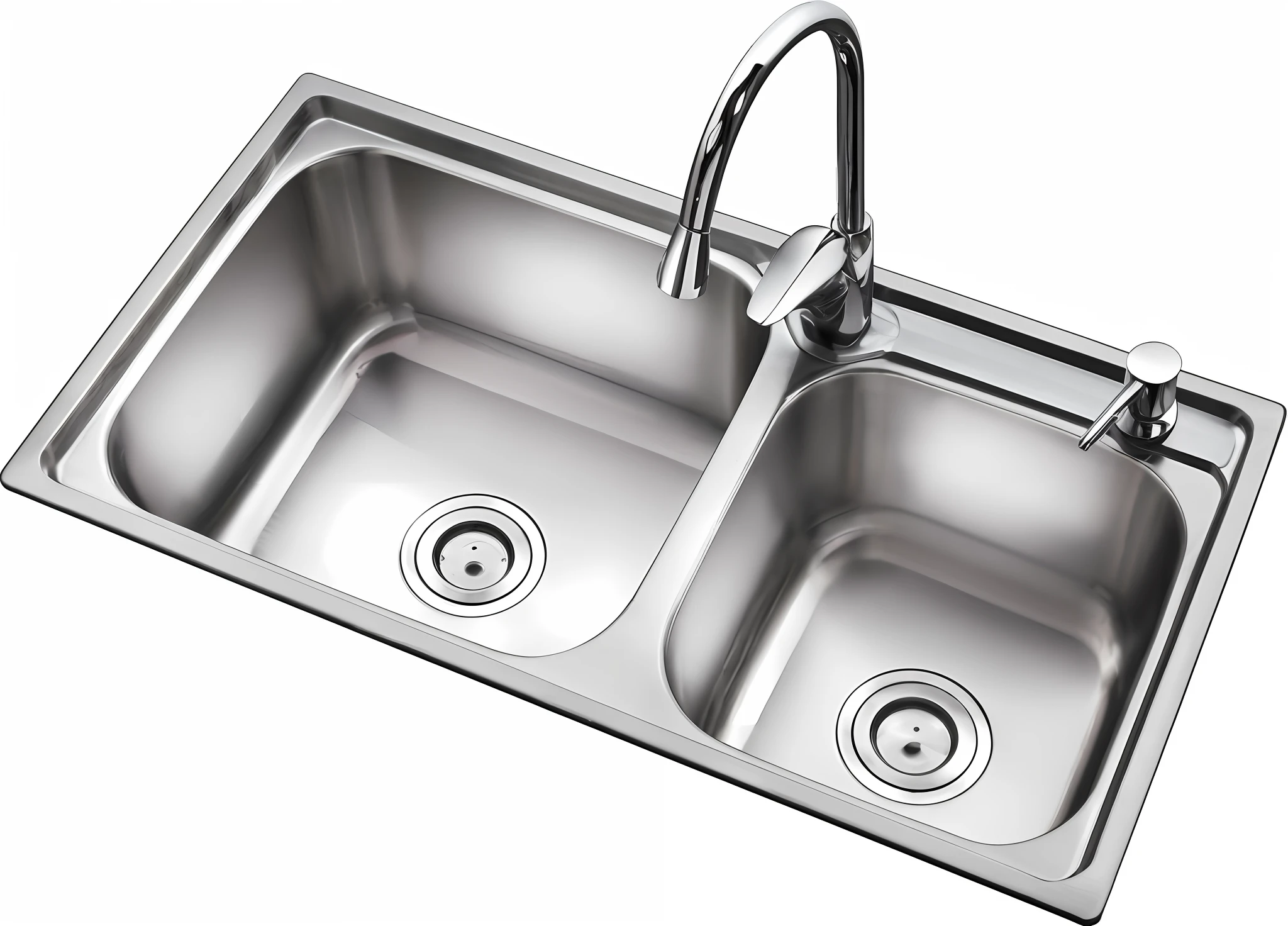 a close up of a kitchen sink with a faucet and a sink, sink ( ( ( fish tank ) ) ) ) ), sink, stainless steel, big boss, e621, fixing a leaking sink, cascade, caesar, - h 8 5 0 - w 6 0 0, stainless steal, dynasty, gold, majesty, digital art h 9 6 0