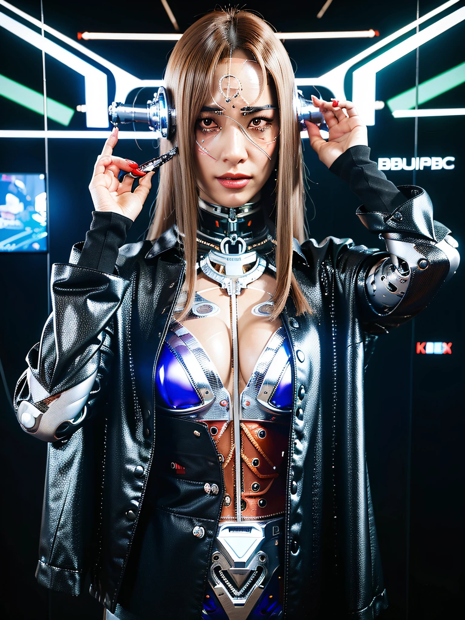 (Cyborg:1.5),, K-pop Idol, (Cyberpunk:1.4), (Realism: 1.4), (Best Quality: 1.0), (Super Resolution: 1.0), 8K, RAW Photography, (Masterpiece:0.2), Ultra Detail, Alone, One, Cute, Girl, Beauty, Cute, Idol, Helmet, Headgear, Japan Person, Pale Skin, Detail Skin, Look at the Beholder, , Colossal, Protruding, Fleshy Feeling, camel toe, silicone, enamel, terminals, contacts, micro bikini, matrix, sheer material, transparent material