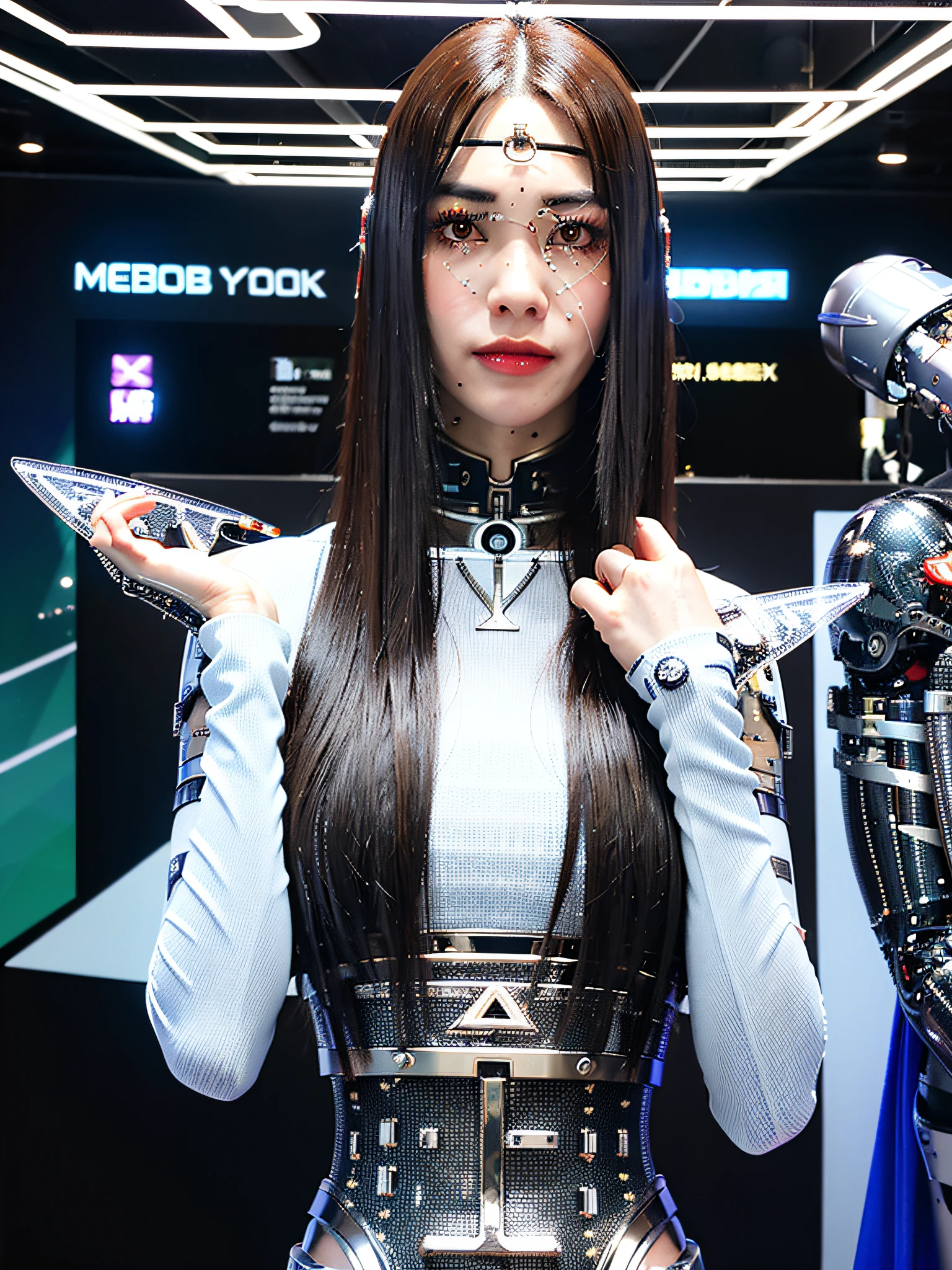 (Cyborg:1.5),, K-pop Idol, (Cyberpunk:1.4), (Realism: 1.4), (Best Quality: 1.0), (Super Resolution: 1.0), 8K, RAW Photography, (Masterpiece:0.2), Ultra Detail, Alone, One, Cute, Girl, Beauty, Cute, Idol, Helmet, Headgear, Japan Person, Pale Skin, Detail Skin, Look at the Beholder, , Colossal, Protruding, Fleshy Feeling, camel toe, silicone, enamel, terminals, contacts, micro bikini, matrix, sheer material, transparent material