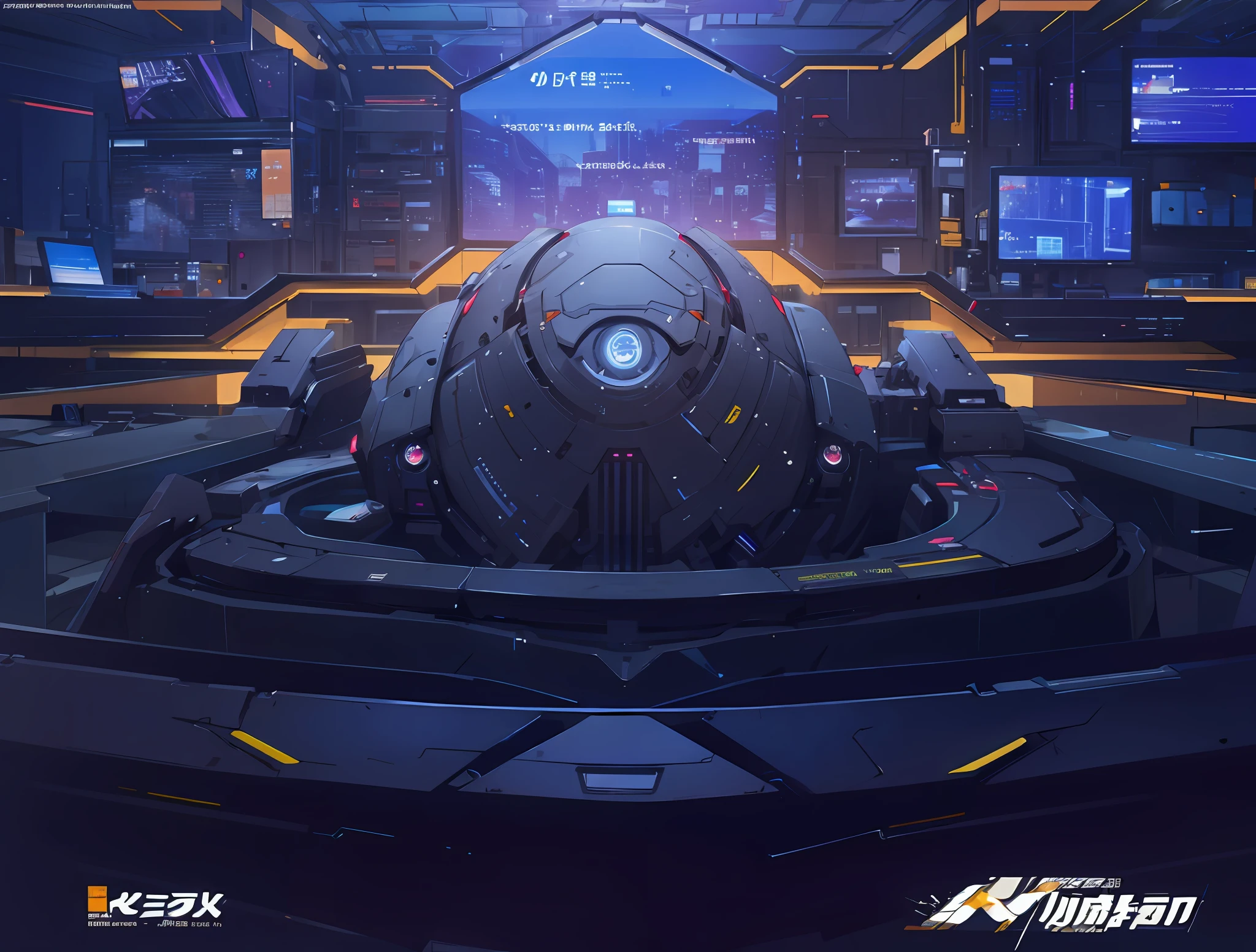 Cyberpunk, indoor scene, science fiction scene, full of technology, empty ground, modern, detailed, glass, HD,