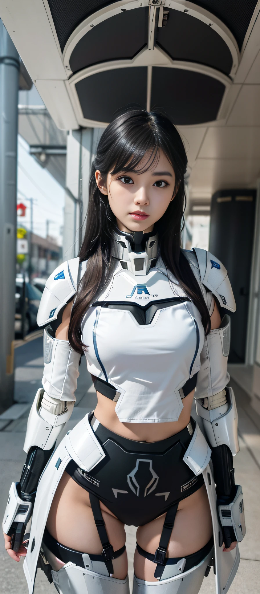 arafed woman beautiful asian girl, ig model | artgerm, asian girl, black haired girl wearing hoodie, korean girl(Best Quality, 8k, 32k, Masterpiece, UHD:1.3), (Photo of Attractive Japanese Woman), (long wavy hair), Abs, Perfect Body, Ultra Detailed Face, Detailed Lips, Fine Eyes, double eyelids, , jaw-dropping beauty, girl in mecha cyber armor, ferra white mecha, female mecha, mechanized valkyrie girl, beutiful white girl cyborg, armor girl, clothed in sci-fi military armor, scifi woman, in white futuristic armor, gorgeous female paladin, mechanized soldier girl