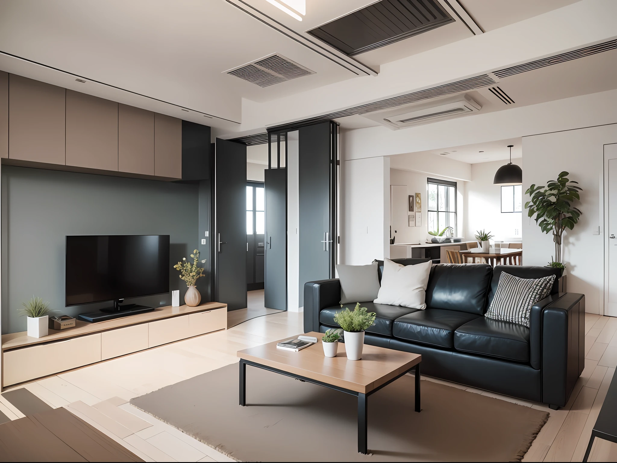1. The layout is open, simple and bright. With an open layout, there is a strong sense of space, giving people a feeling of openness and comfort.
2. The colors are simple and bright. Mainly based on white, gray and other simple and elegant tones, less use of bright colors, giving people a fresh and simple visual experience.
3. The furniture is simple and practical. The furniture has clean lines, mainly solid wood and artificial stone, focusing on practicality and comfort.
4. Simple and generous decoration. Avoid too many decorations and use simple decorative paintings and picture frames to decorate the space. The decorations are simple and tasteful.
5. Plenty of light. Natural light is brought through large windows, and the space is bright and not dazzling.
6. Attention to detail. Although the style is simple, attention is paid to every detail, and the quality of the space is highlighted through some high-quality soft furnishings or decorations.
7. Functional. The space layout not only pays attention to beauty, but also attaches importance to the functionality of life to meet the actual life needs of the occupants.
8. Embody the philosophy of life. The minimalist style is based on minimalism and function, but it also reflects the rejection of glitz and the value pursuit of returning to the authenticity of life by the occupants' life philosophy.
9. Strong spatial fluidity. The open space and transparent visual effect are adopted to fill the partition between the spaces and realize the integration and connection of different functional spaces.
The simple style emphasizes the balance between life function and aesthetics, and creates a comfortable and high-quality living environment through simple, open and bright design techniques, so that residents can experience the beauty and true meaning of life in simplicity. --auto --s2