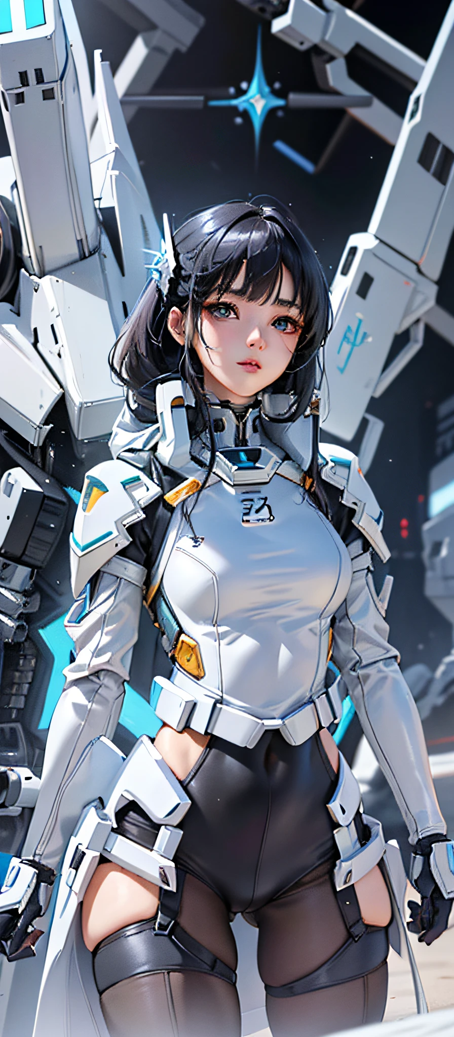 arafed woman beautiful asian girl, ig model | artgerm, asian girl, black haired girl wearing hoodie, korean girl(Best Quality, 8k, 32k, Masterpiece, UHD:1.3), (Photo of Attractive Japanese Woman),  (long wavy hair), Abs, Perfect Body, Ultra Detailed Face, Detailed Lips, Fine Eyes, double eyelids, , jaw-dropping beauty, girl in mecha cyber armor, ferra white mecha, female mecha, mechanized valkyrie girl, beutiful white girl cyborg, armor girl, clothed in sci-fi military armor, scifi woman, in white futuristic armor, gorgeous female paladin, mechanized soldier girl