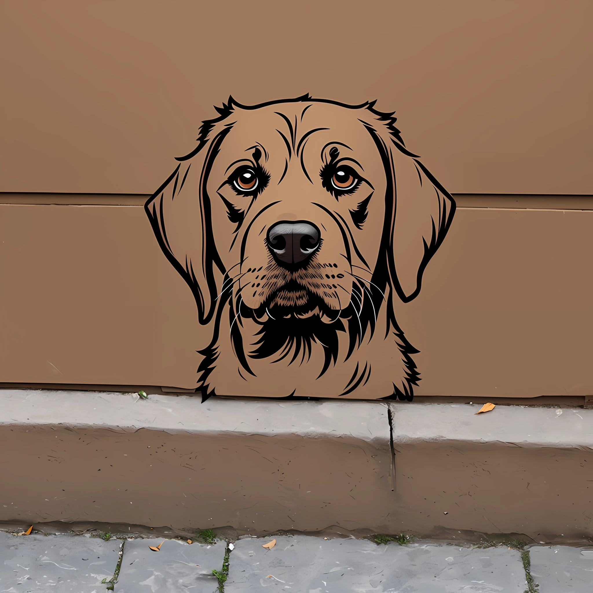 Very simple. Simple relaxed, cartoon graffiti, line art, brown labrador --auto --s2