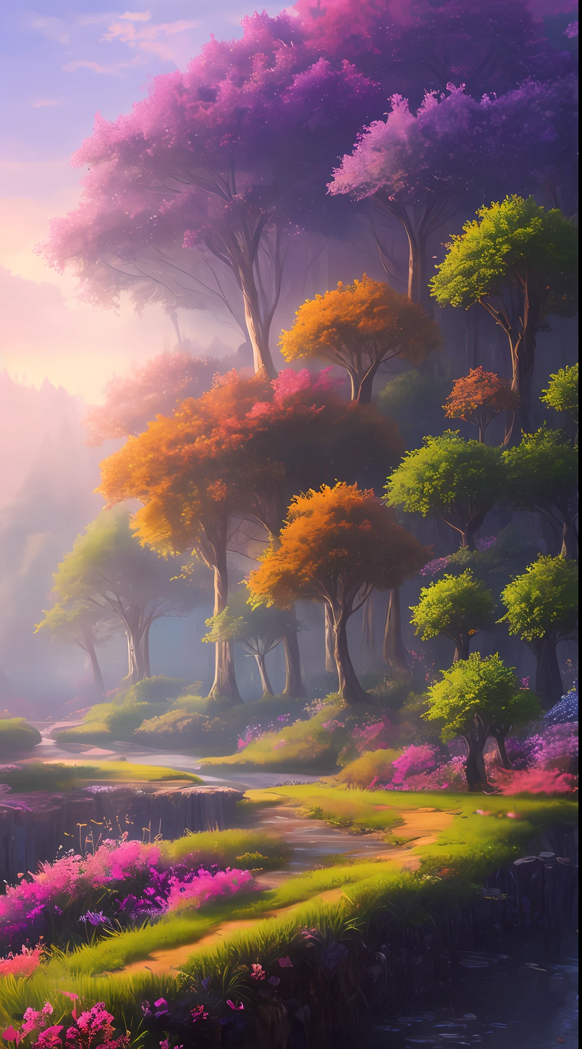 masterpiece, best quality, high quality,extremely detailed CG unity 8k wallpaper, An enchanting and dreamy scene of a fantasy forest, with towering trees, glowing mushrooms, and hidden fairy glens, creating a sense of mystique and enchantment, artstation, digital illustration, intricate, trending, pastel colors, oil paiting, award winning photography, Bokeh, Depth of Field, HDR, bloom, Chromatic Aberration ,Photorealistic,extremely detailed, trending on artstation, trending on CGsociety, Intricate, High Detail, dramatic, art by midjourney