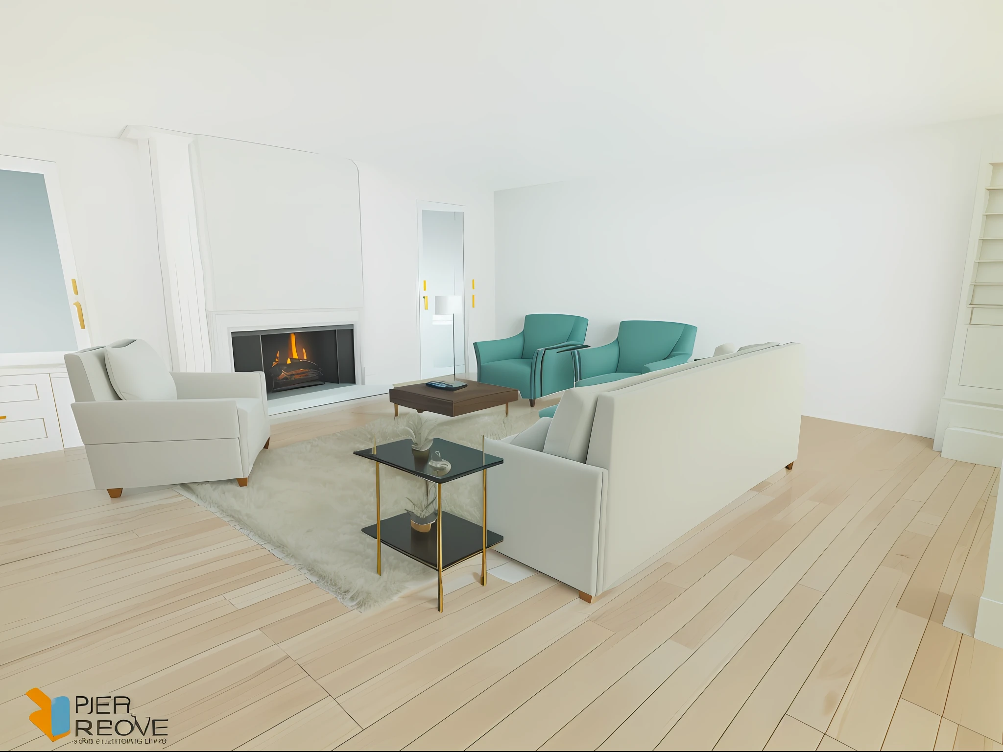 Living room rendering with sofa, chair, table, fireplace, 3d render!, 3d render!, furniture concept photo!!, 3d rendering, 3d rendering, cg rendering, ultra wide isometric view, 3d rendering, 3d rendering, detail rendering, interior living room, detail rendering, 3- D rendering, pet spective room layout