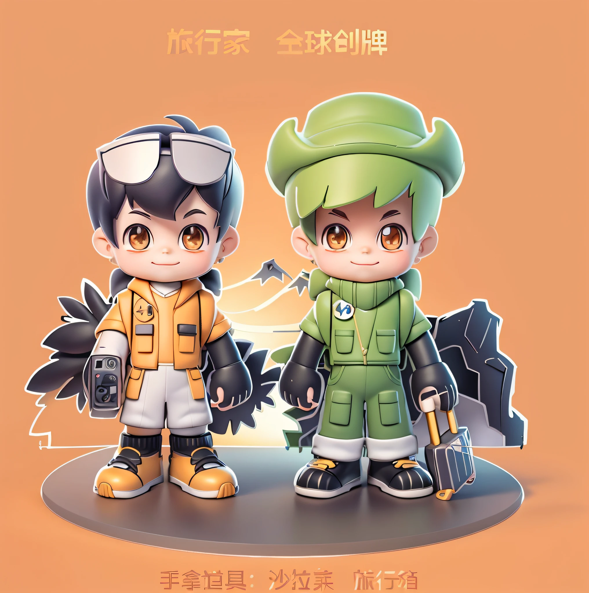 Draw two kids in uniform with your phone, 3D game line art Behance HD, 3D game line art Behance HD, full body character design, chibi scale, official character illustration, line art!!, hero 3d fan art, line art Behance HD, single boy concept art