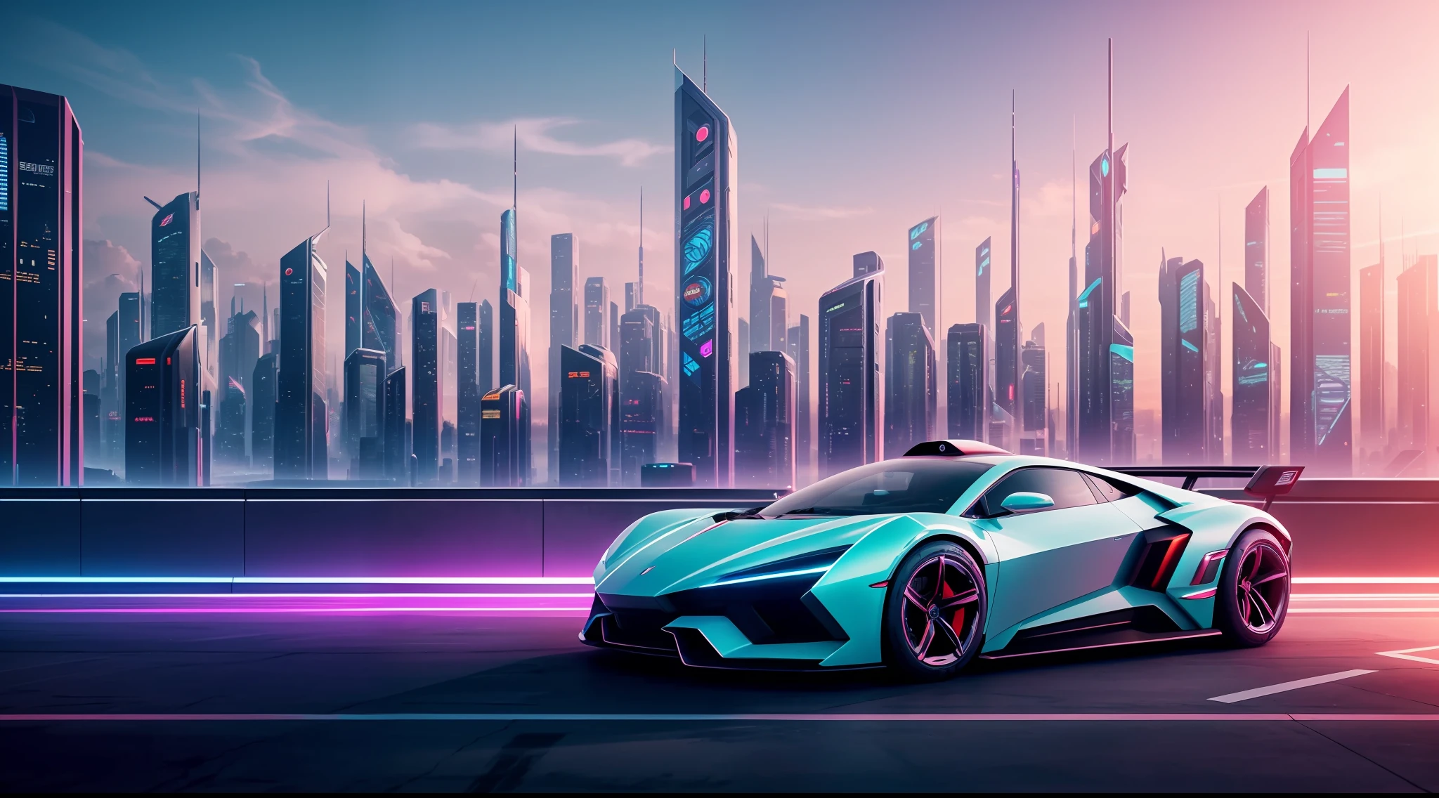 god of designer super futuristic cars cyberpunk, muted colors, swirling color smokes, legend, cityscape, space, vibrant, photorealistic, realistic, dramatic, cinematic lighting, sharp focus, 8k