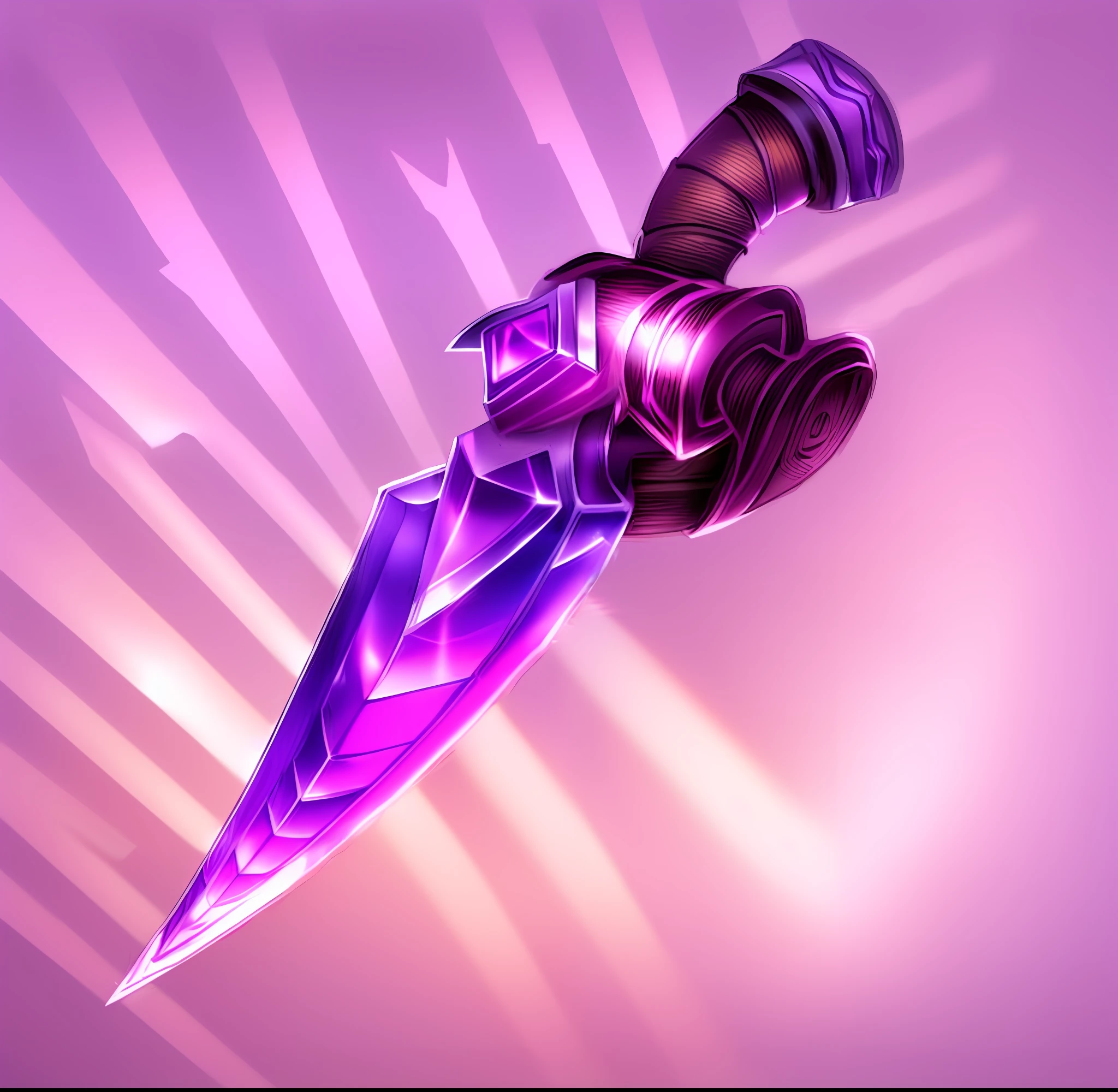 a close up of a purple and yellow sword with a wooden handle, sword design, fantasy weapon, war blade weapon, hearthstone weapon art, rpg game item, weapon design, colorful hilt, fantasy rpg weapon art, raytraced blade, fantasy sword, fantasy sword of warrior, warcraft blizzard weapon art, weapon concept art, jagged sword, dagger, rpg item render