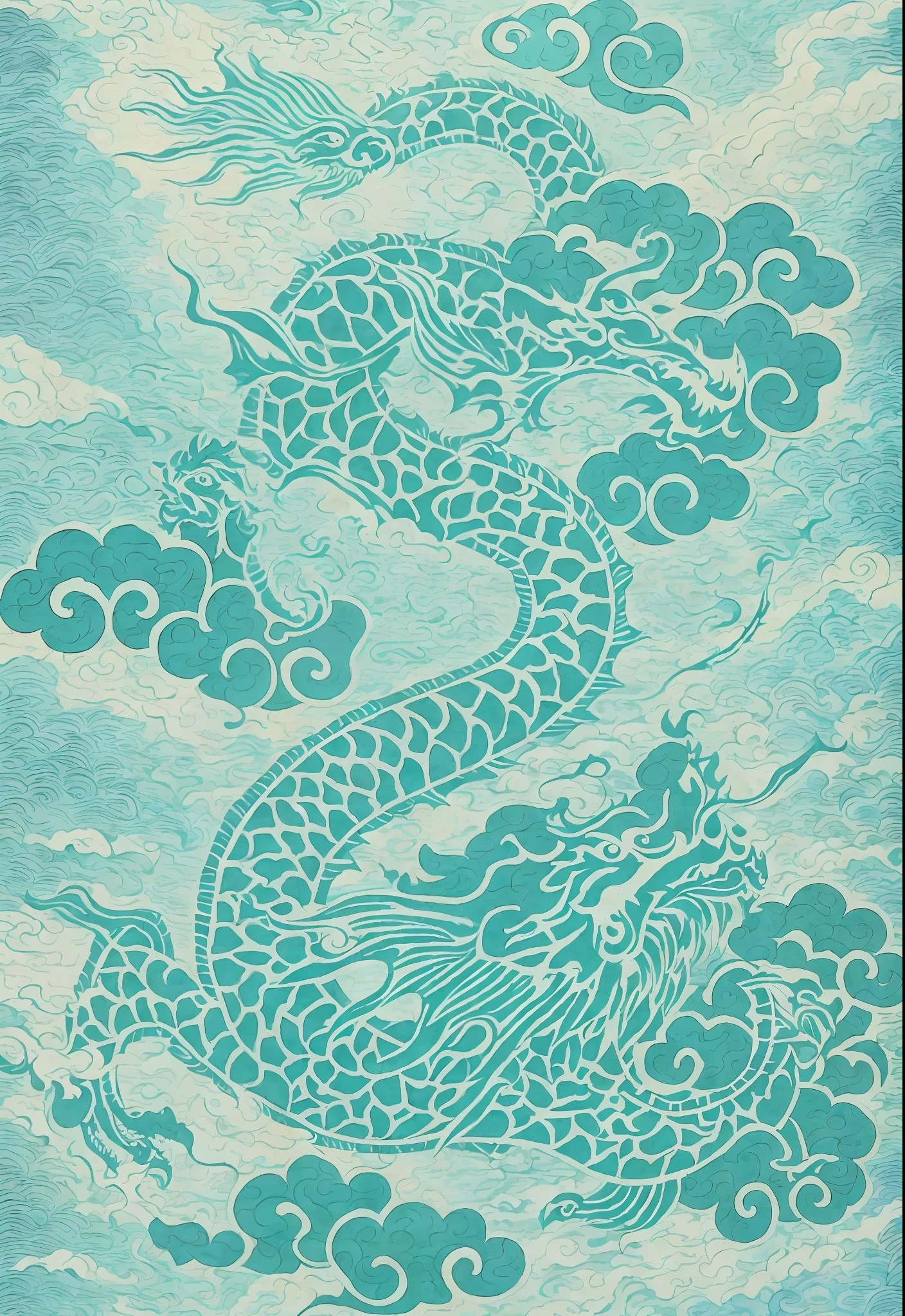 a close up of a dragon with clouds in the background, chinese dragon engrave, smooth chinese dragon, chinese dragon, majestic japanese dragon, dragon design language, lung dragon, green dragon, flying dragon, detailed dragon, dragon, a dragon, golden dragon, cloud in the shape of a dragon, dragon art, a dragon made of clouds, ancient chinese ornate
