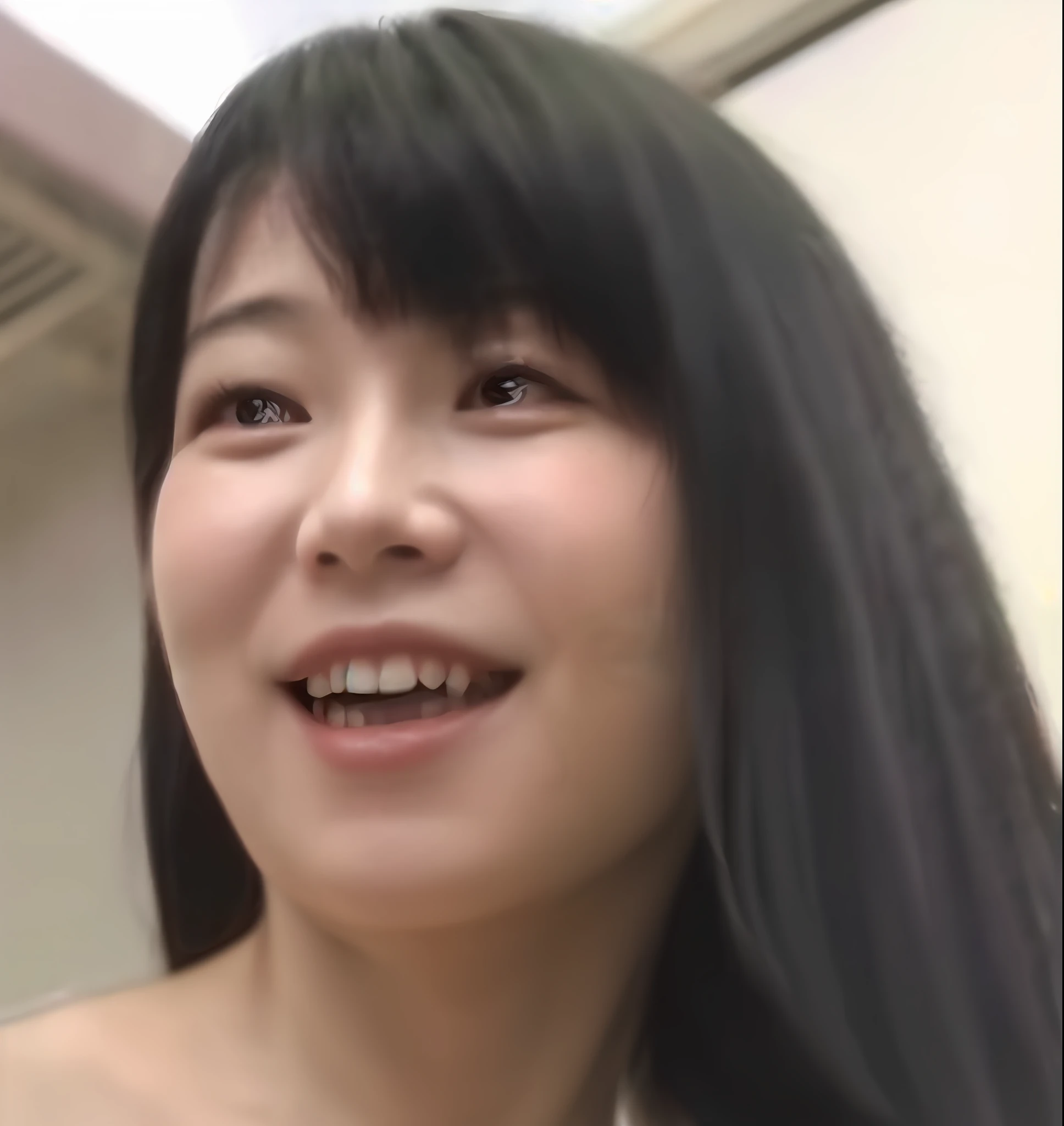 Japan, female, 24 years old, straight long hair, smile, fair skin, transparency
