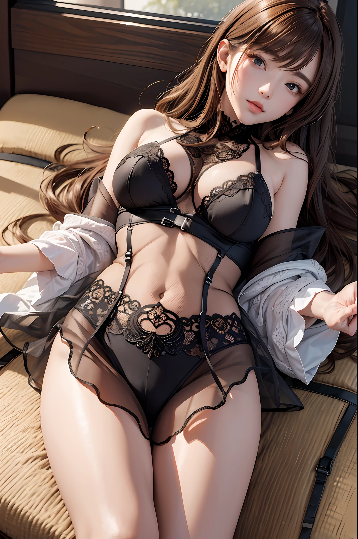 (Best Quality, 8k, 32k, Masterpiece, UHD: 1.3), Attractive Japan Female Pictures, One Girl, (Big: 1.2), Erotic Underwear Style, Lace, Lace Cardigan, Red, Undressed, Shoulder Out, Super Cute, Pastel Colors, Upper Body to Thighs, Nice Perfect Face with Soft Skin, Gorgeous Wavy Long Brown Hair, 8
K resolution, ultra-realistic, ultra-detailed, high quality, living, large
Bile Pose Cute Pose --auto --s2