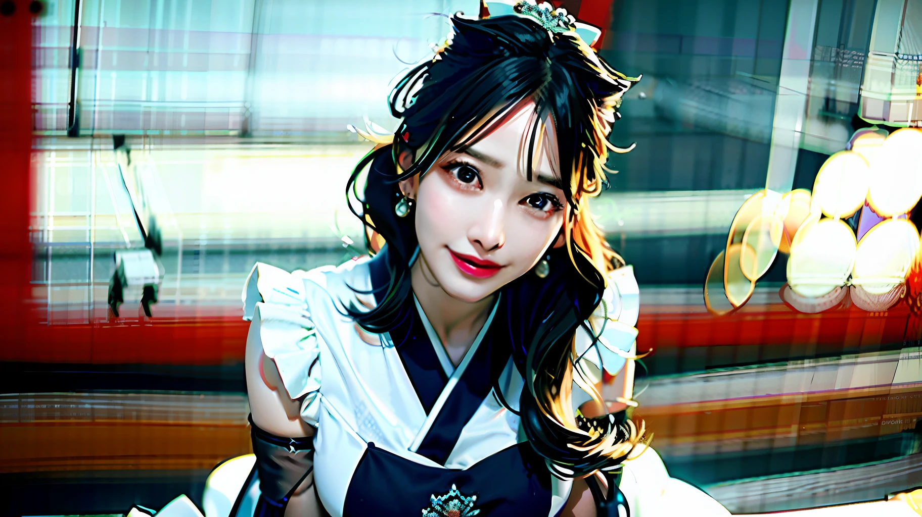 delicate, masterpiece, beautiful detailed, colourful, finely detailed,detailed lips, intricate details, (1 woman:1.1), (a gorgeous beautiful 30 age years old sexy korean woman:1.1),(kpop idol, korean mixed), (tied hair:1.1), (50mm Sigma f/1.4 ZEISS lens, F1.4, 1/800s, ISO 100, photograpy:1.1), large breast,(photorealistic:1.1), solo,  looking_at_viewer, tall female, ,happy smile,  from_front, earrings, slim_legs, skinny, thigh_gap, model, lens flare, choker,(hanbok+see-through silhouette, wedge heels:1.3), korean commentary, korean_street, korean_traditional_house,1boy,, squatting cowgirl position, vaginal, pov,