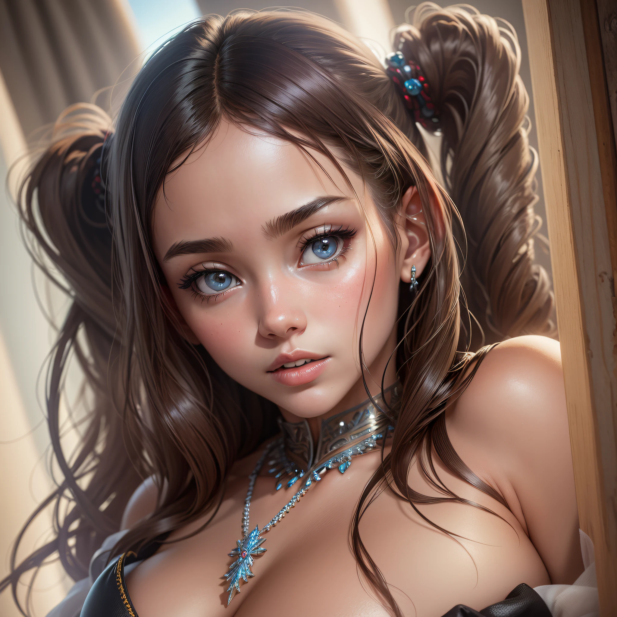 (Masterpiece),(Best Quality:1.0), (Ultra Hi-Res:1.0), Details, One Girl, Micro Bikini, Detailed Beautiful Skin, Face Focus, Detailed Eyes, NSFW, Topless