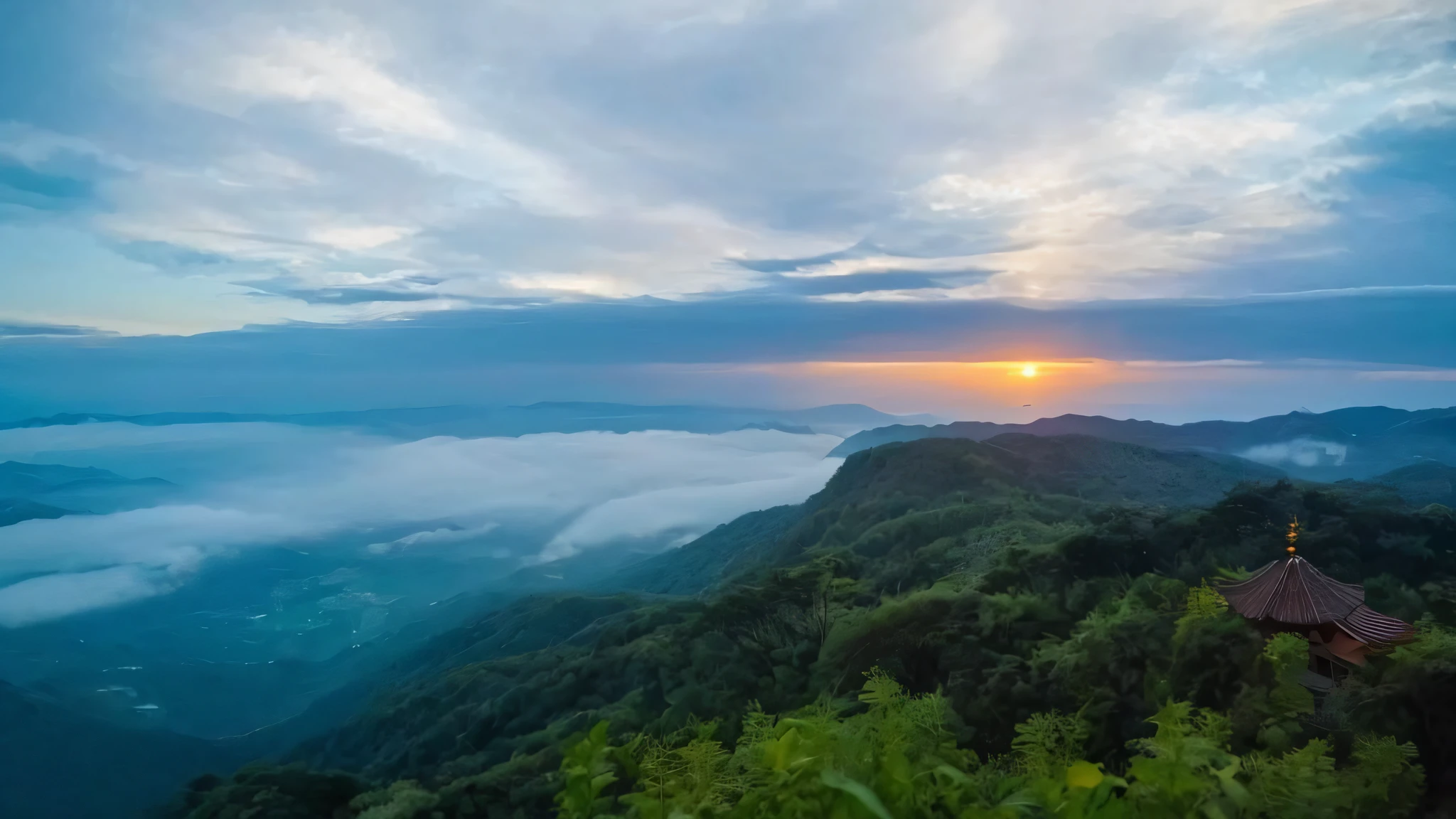 a view of a mountain with a sunset in the distance, sunset view, very beautiful scenery, beautiful scenery, beautful view, beautiful views, night setting, very very beautiful scenery, coban, stunning nature in background, far view, during sunrise, very very very beautiful scenery, stunning vista, early morning, instagram photo amazing view, sun setting, evening sunset --auto --s2